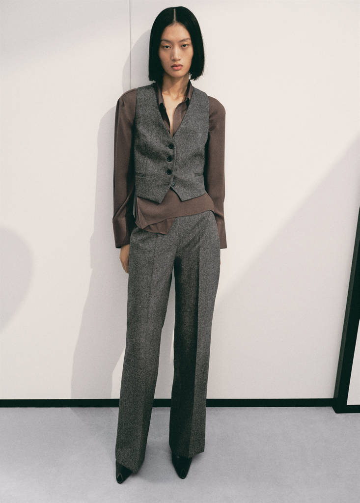 Speckled wool waistcoat — Grey