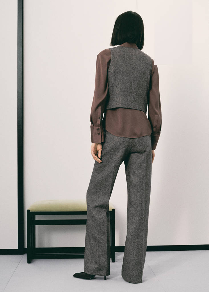 Speckled wool waistcoat — Grey