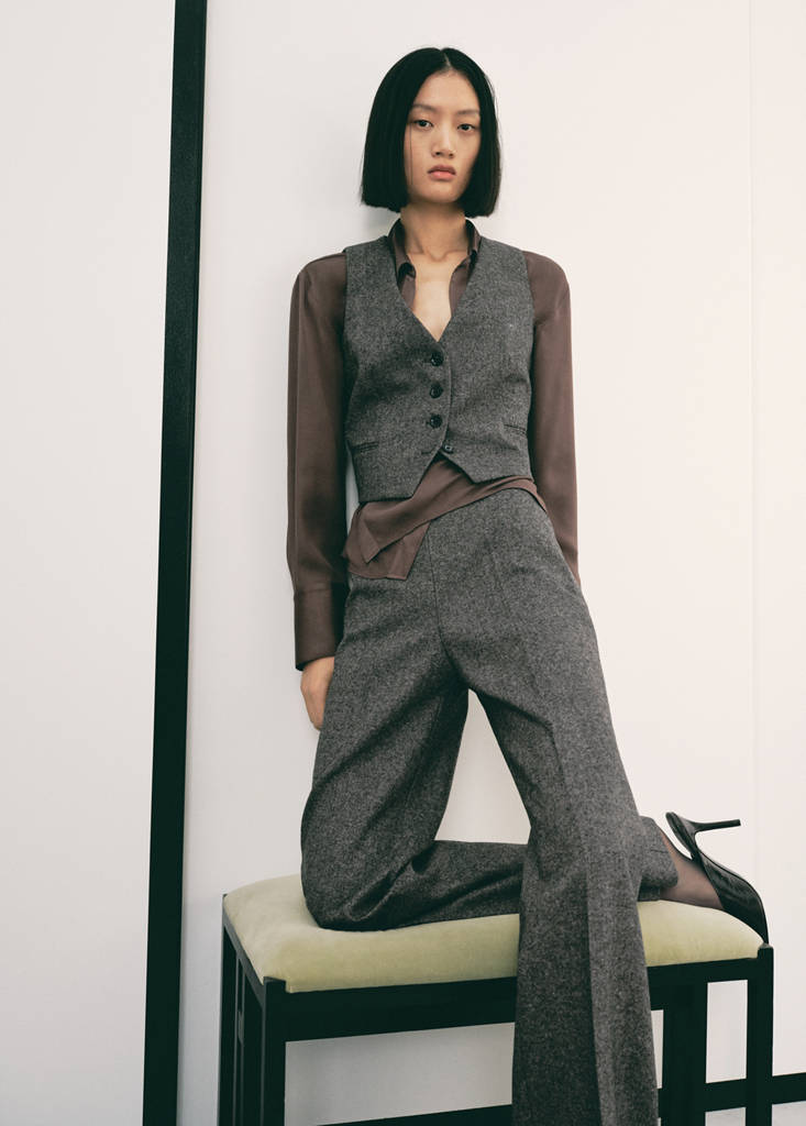 Speckled wool waistcoat — Grey