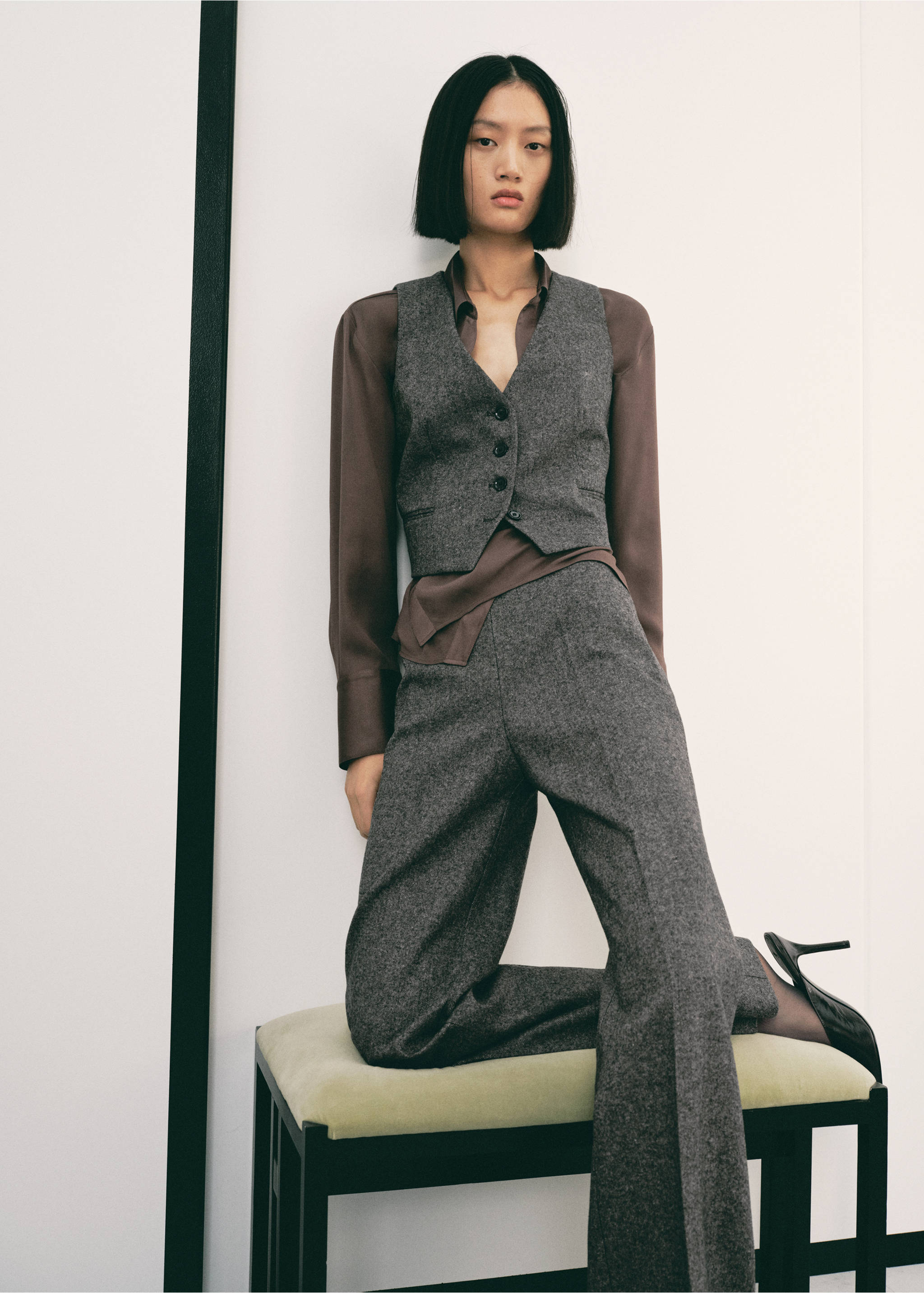 Gilet laine jaspée - Détail de l'article 1, Gris. Ref: 17027913-00.