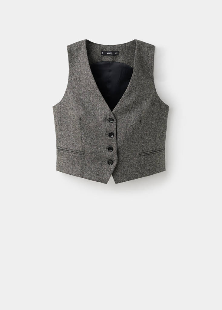 Speckled wool waistcoat — Grey