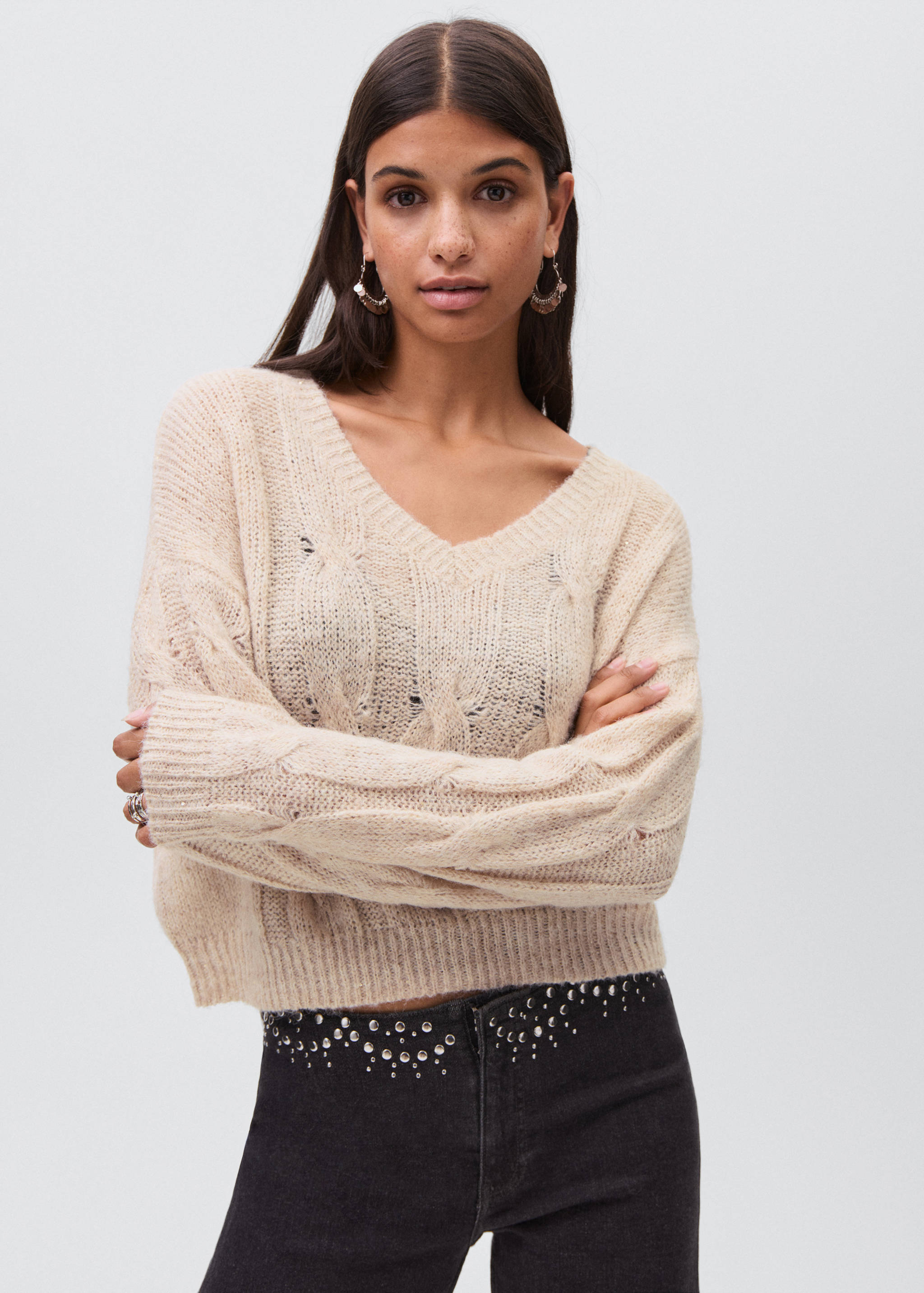 Cable-knit sweater - Medium plane
