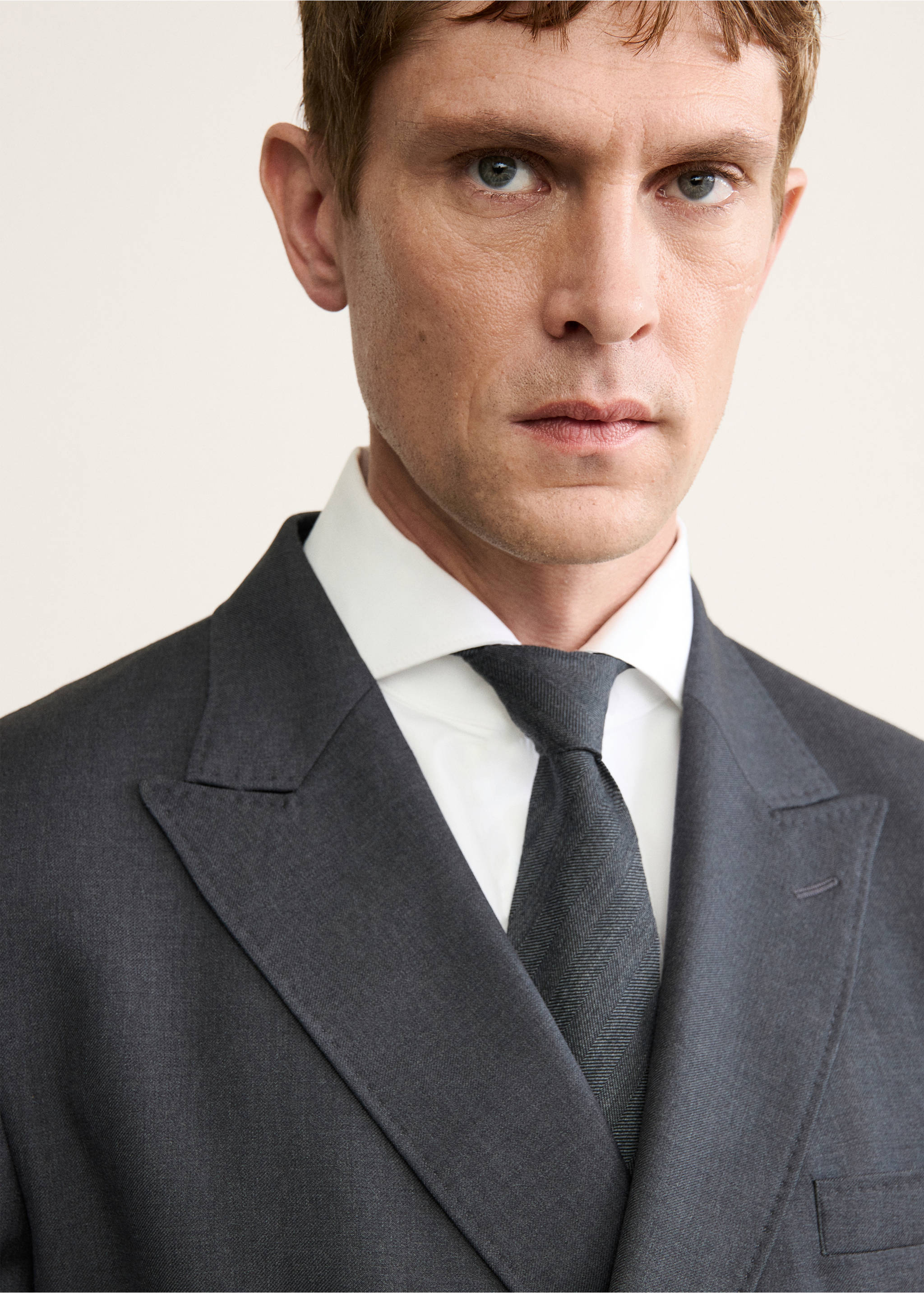 100%羊毛法兰绒双排扣西装外套 - null, 石楠花深灰. Ref: 17028274-00.