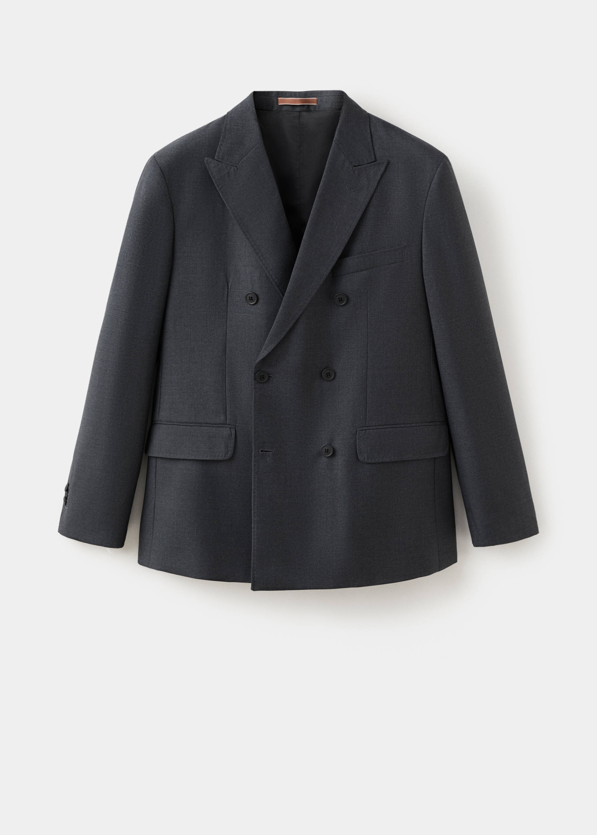 100%羊毛法兰绒双排扣西装外套 - null