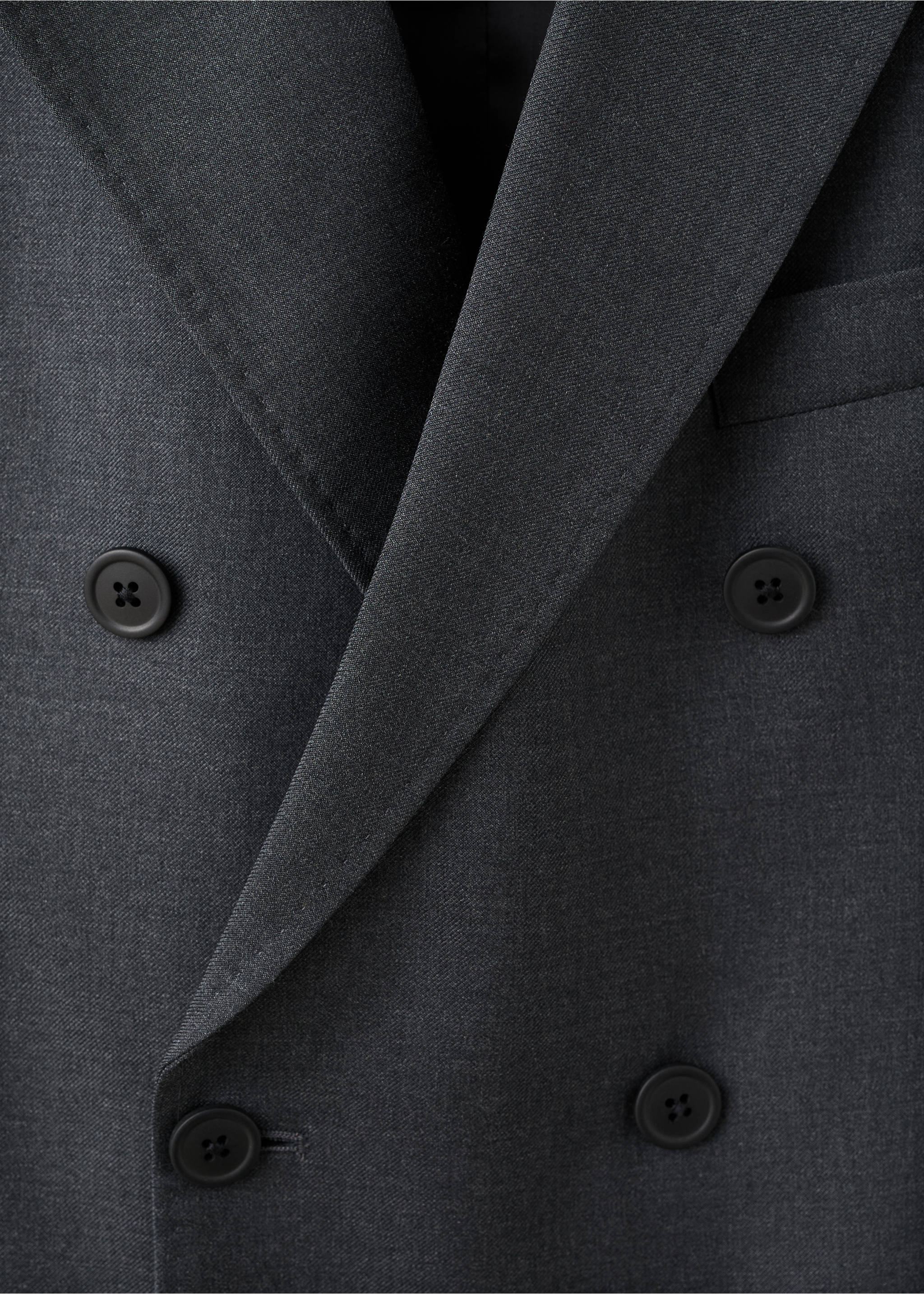 100%羊毛法兰绒双排扣西装外套 - null, 石楠花深灰. Ref: 17028274-00.