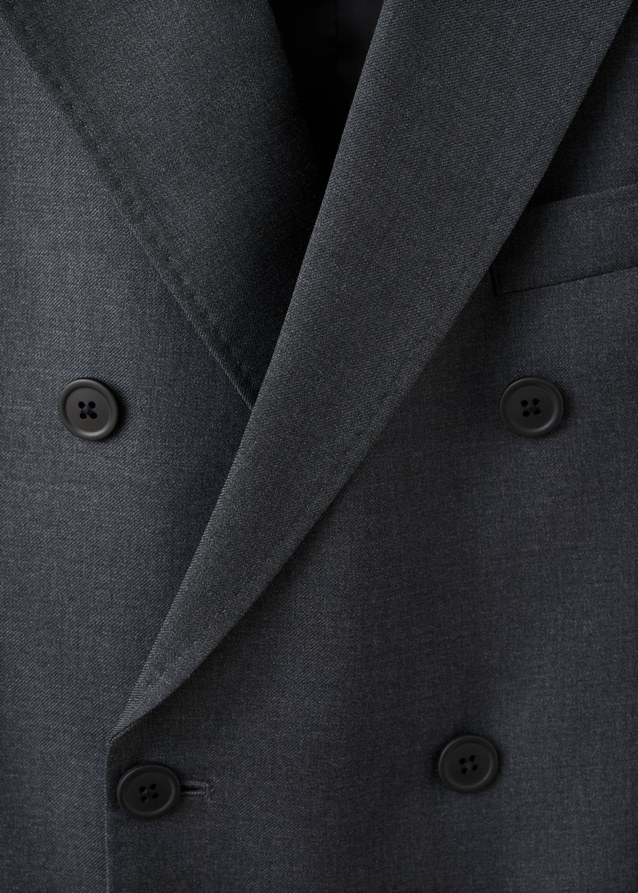 100%羊毛法兰绒双排扣西装外套 - null