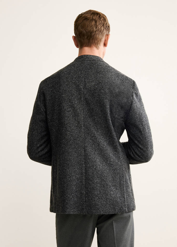 Slim fit wool blend blazer — Dark Heather Grey