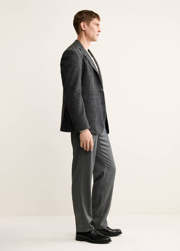 Slim fit wool blend blazer — Dark Heather Grey