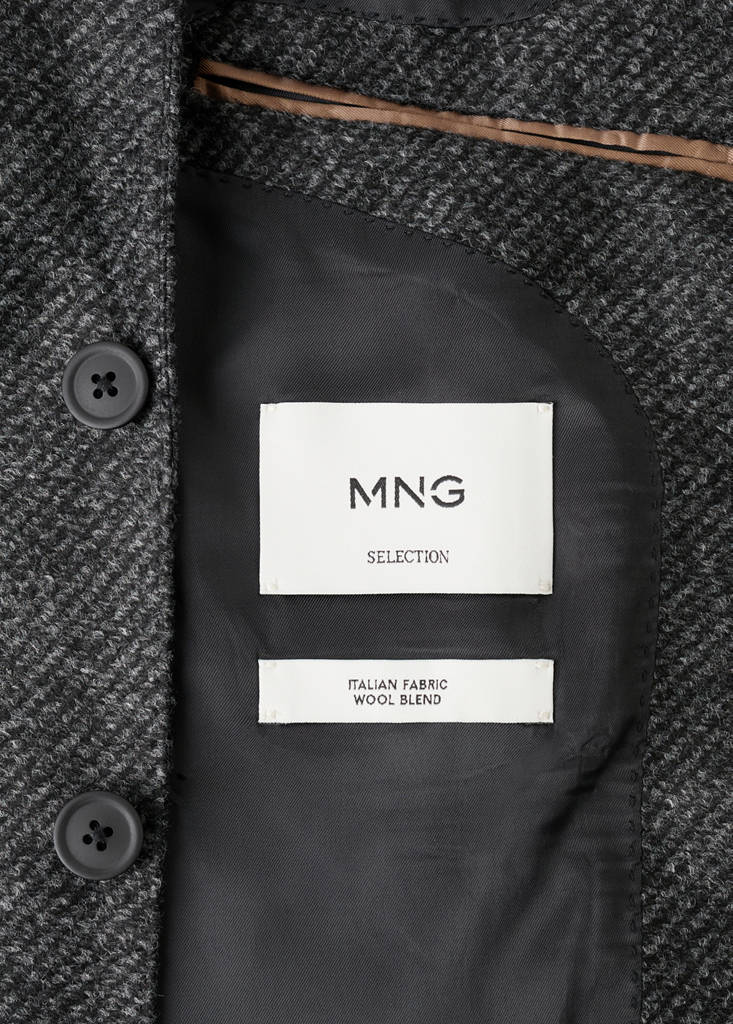 Slim fit wool blend blazer — Dark Heather Grey