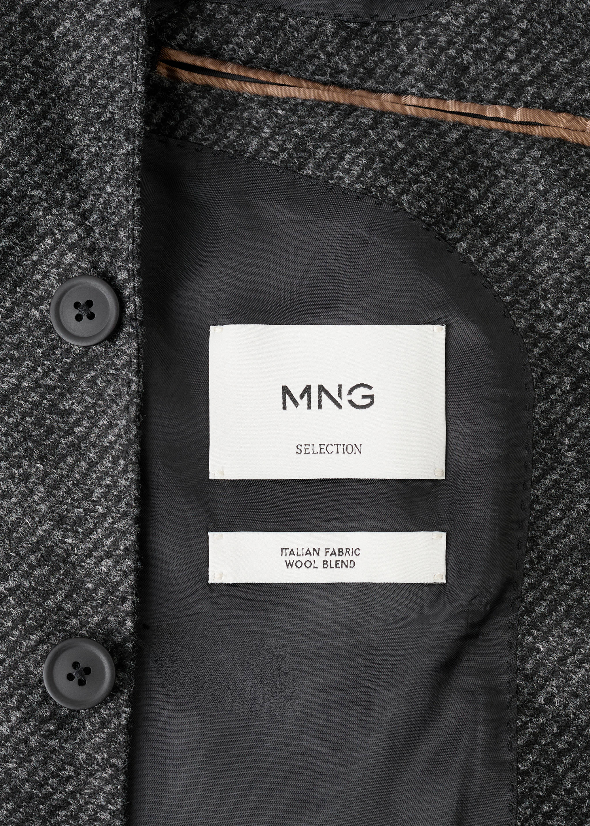 修身版型羊毛混纺外套 - null