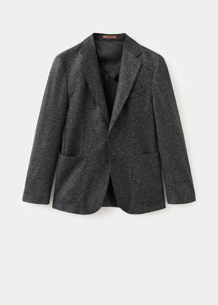 Slim fit wool blend blazer — Dark Heather Grey