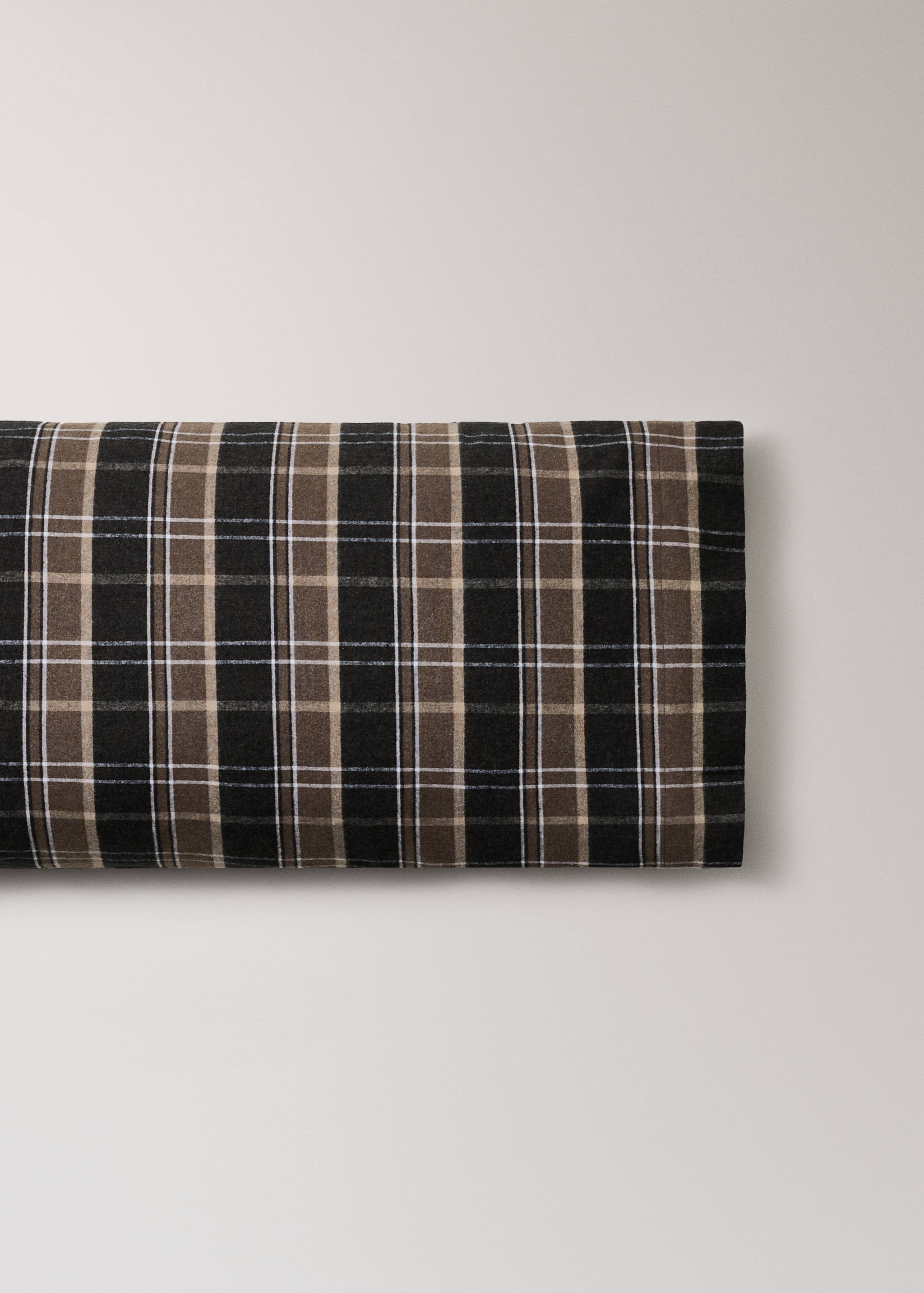 Kopfkissenbezug aus Baumwollflanell, Melange-Garn, kariert, 45 x 110 cm - Artikel ohne Model