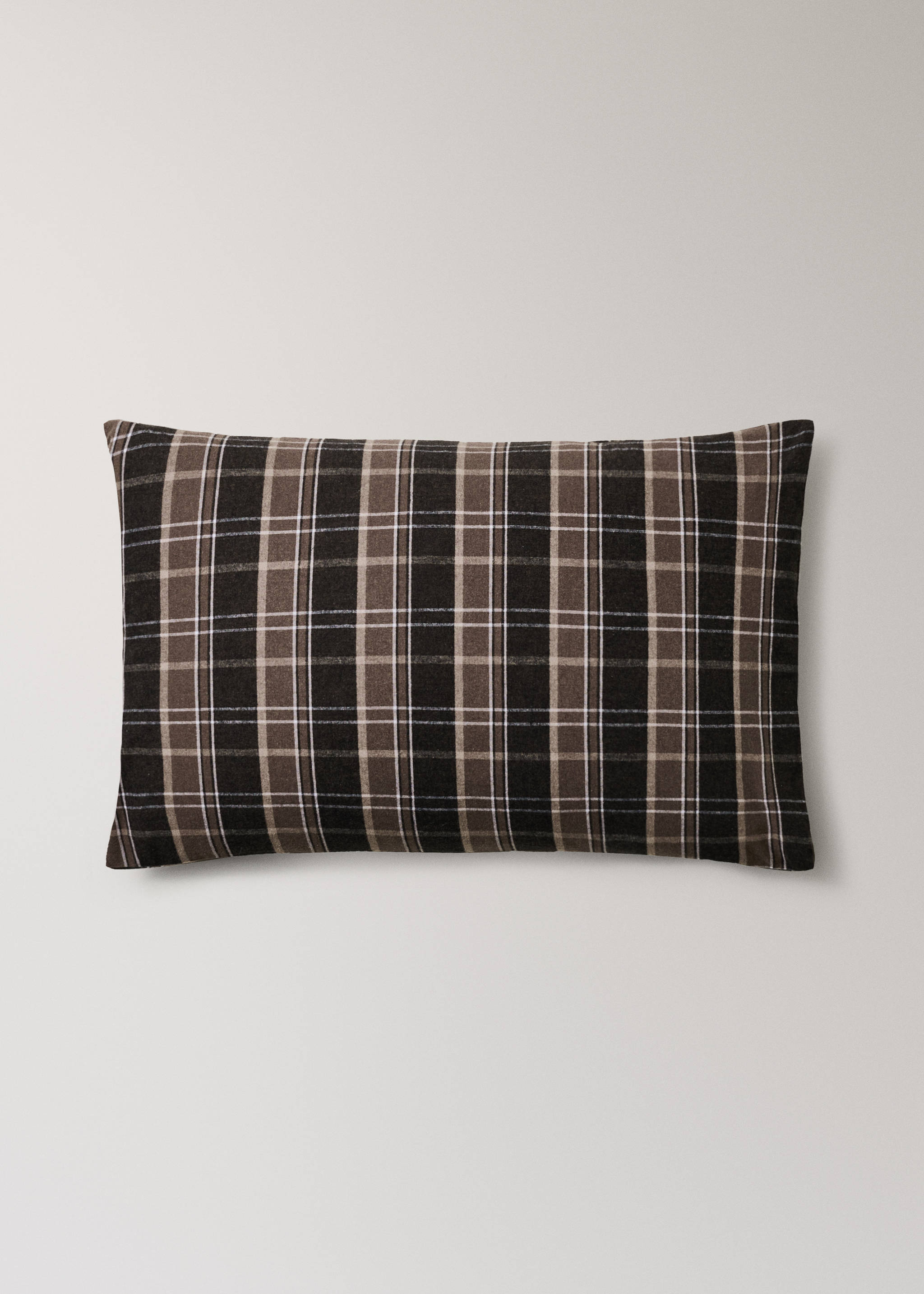 Two cotton flannel melange-thread check pillowcases 50x75 cm - Article without model