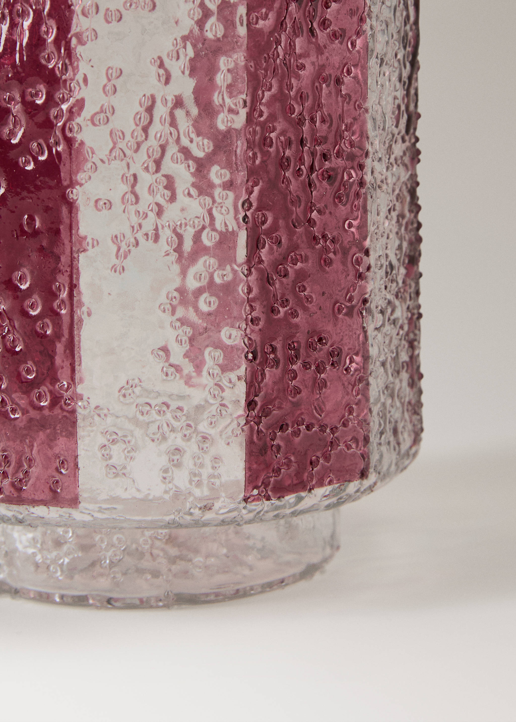 Large striped glass candle holder - Details of the article 2