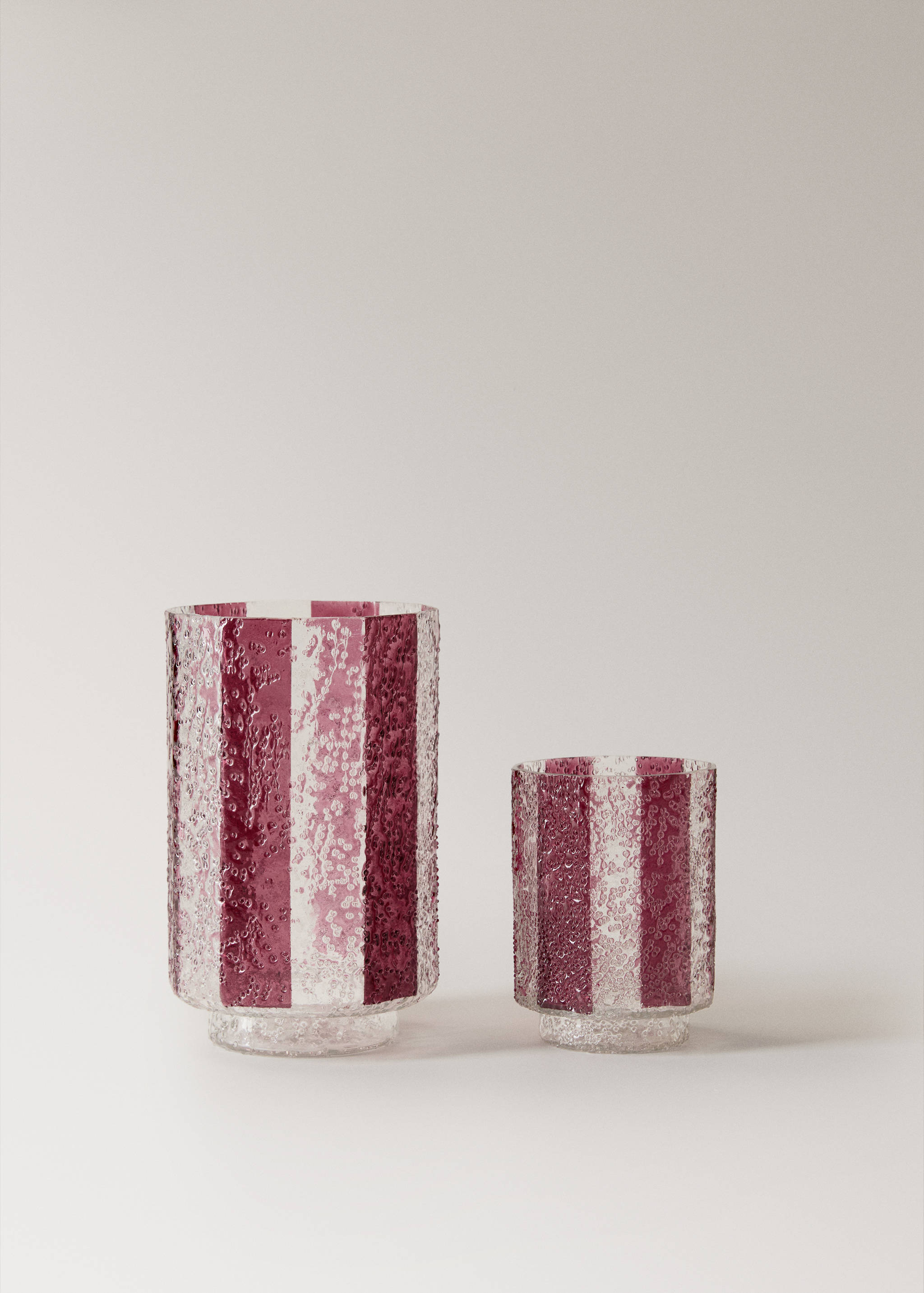 Large striped glass candle holder - Details of the article 3