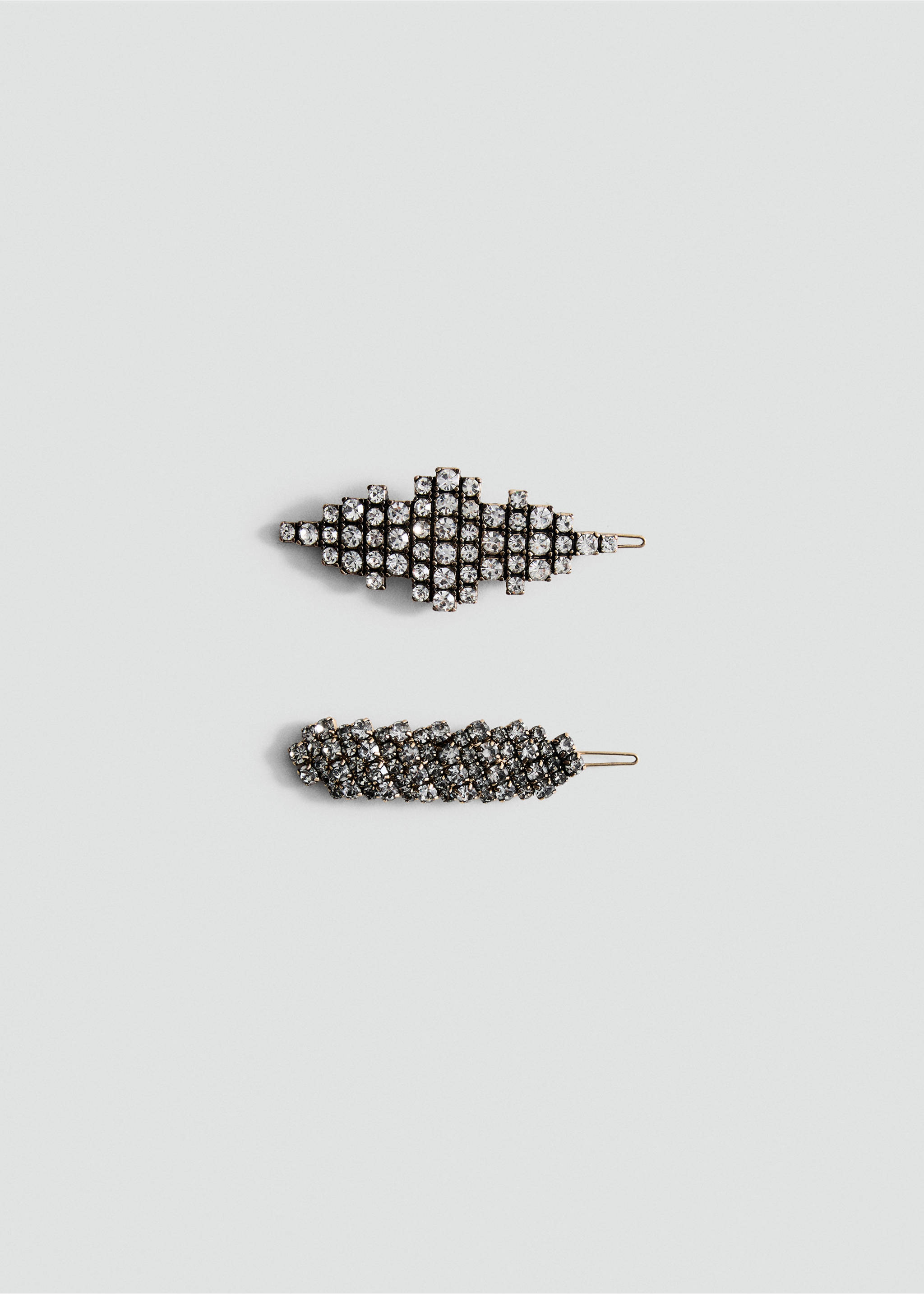 Pack of 3 crystal hair barrettes - Article without model, Silver. Ref: 17028293-00.