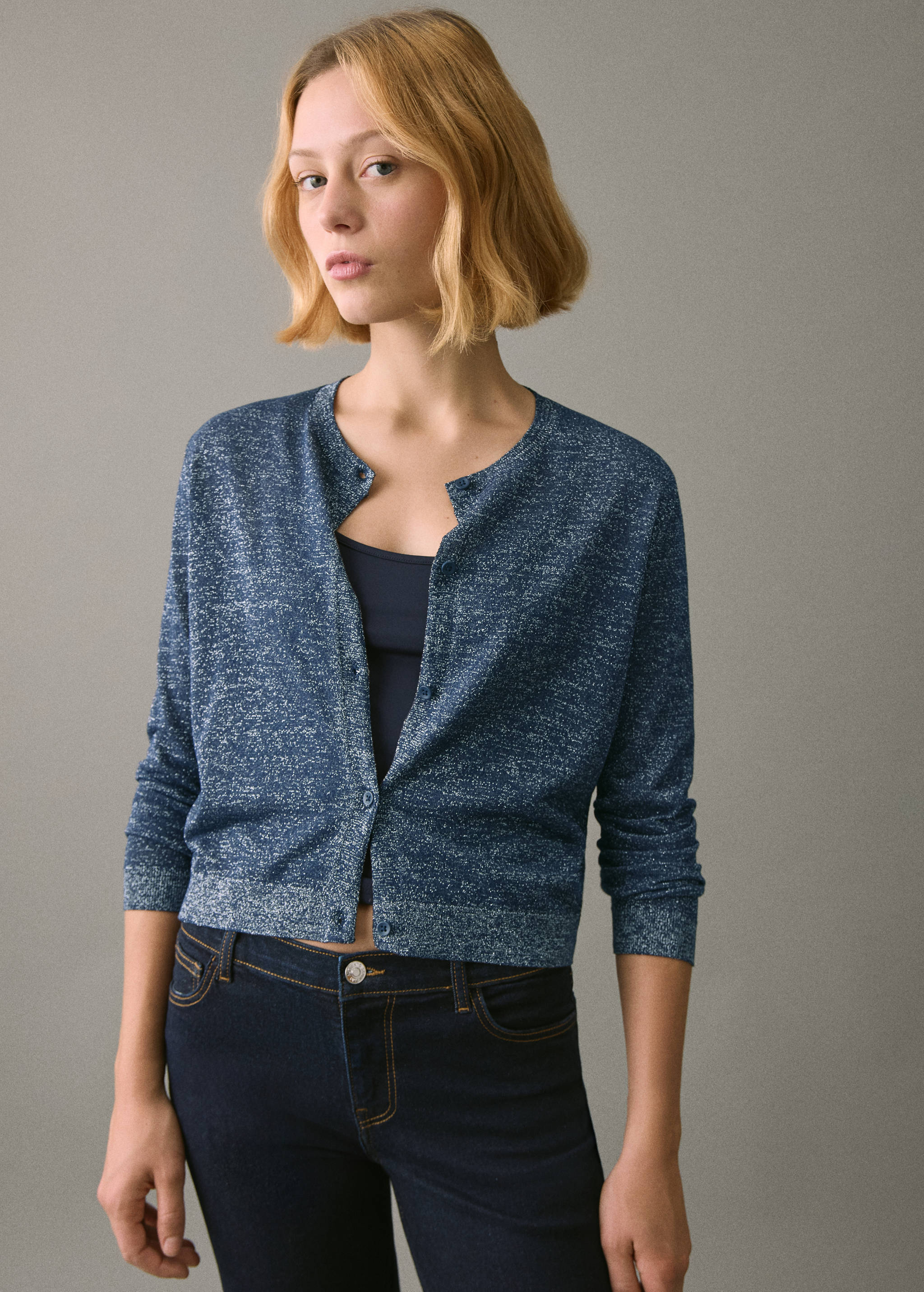 Lurex knitted cardigan - Medium plane