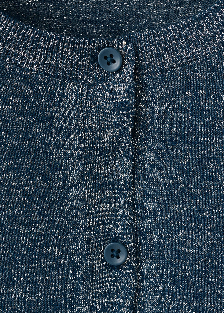 Lurex knitted cardigan — Navy