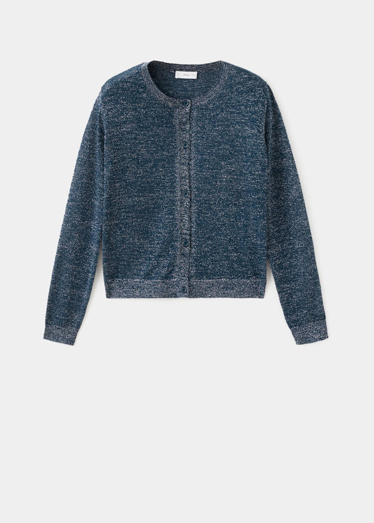 Lurex knitted cardigan — Navy