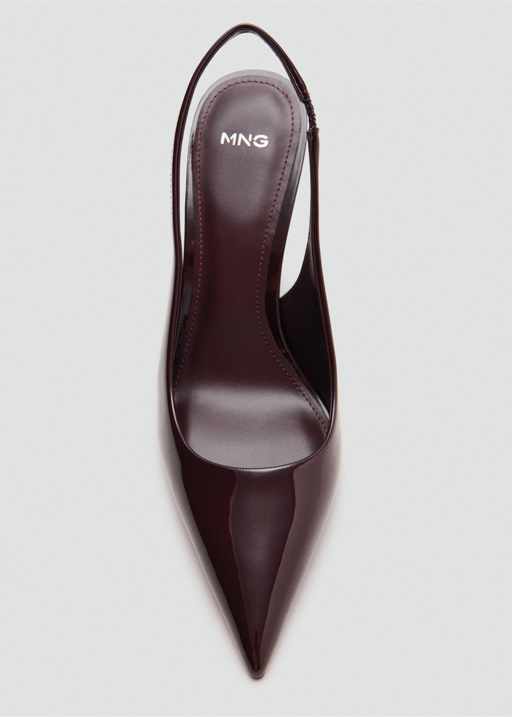 Patent leather heel shoes - Details of the article 2, Burgundy. Ref: 17029100-00.