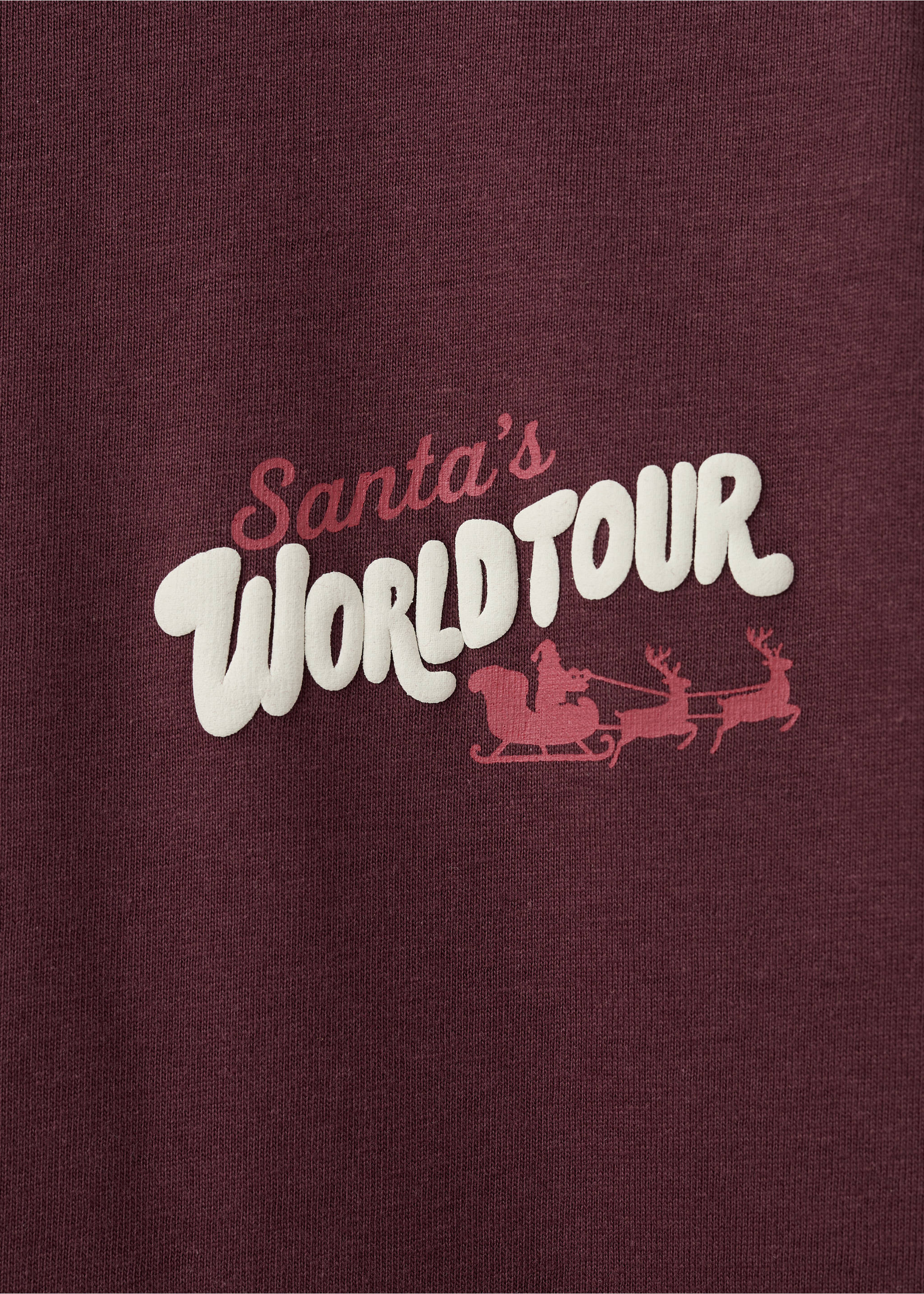 Christmas-print t-shirt - Details of the article 8, Maroon. Ref: 17029101-00.