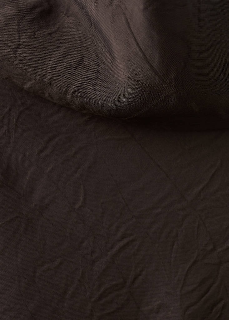 Satin dress with creased effect — Chocolate