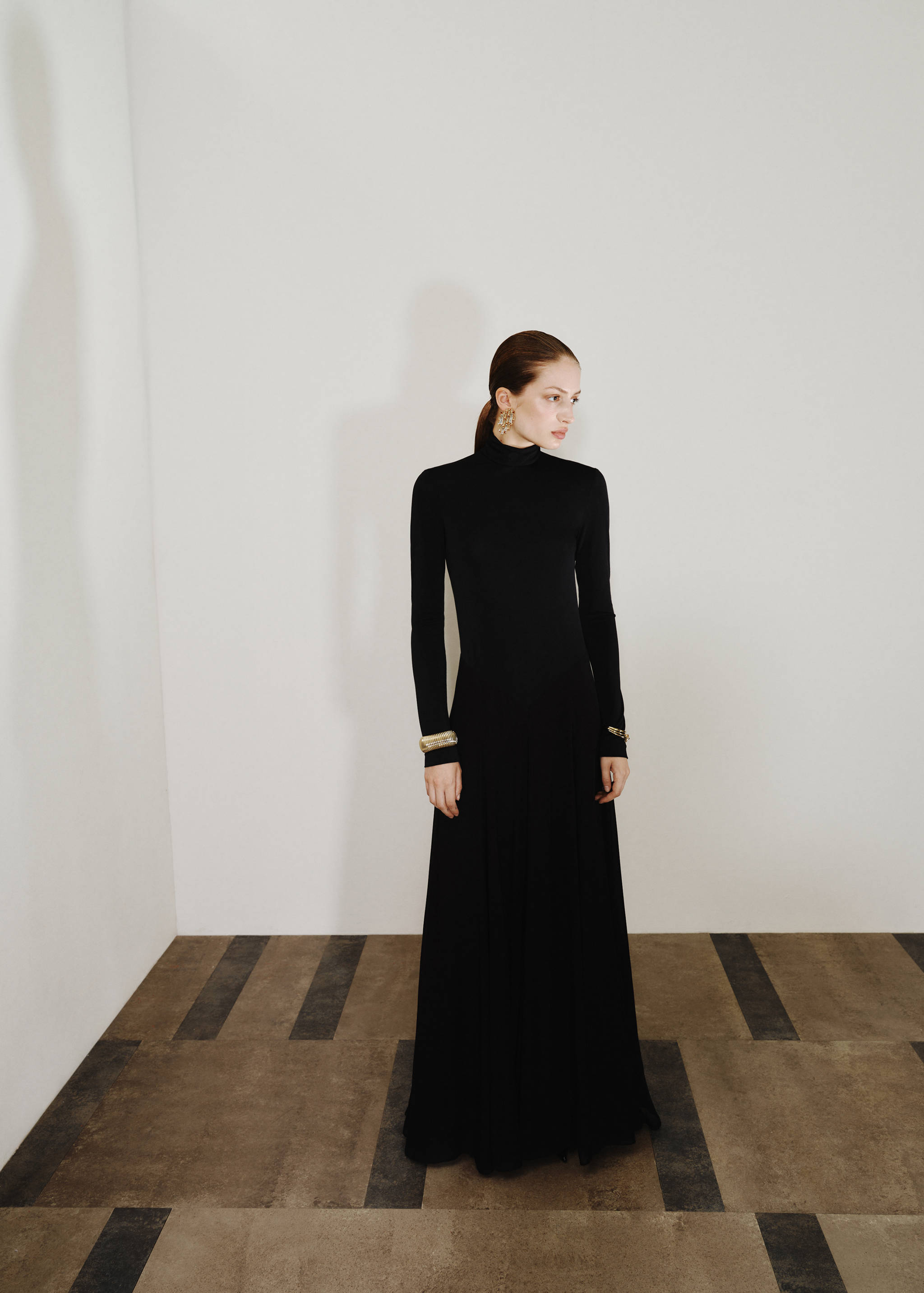 A-line turtleneck dress - General plane
