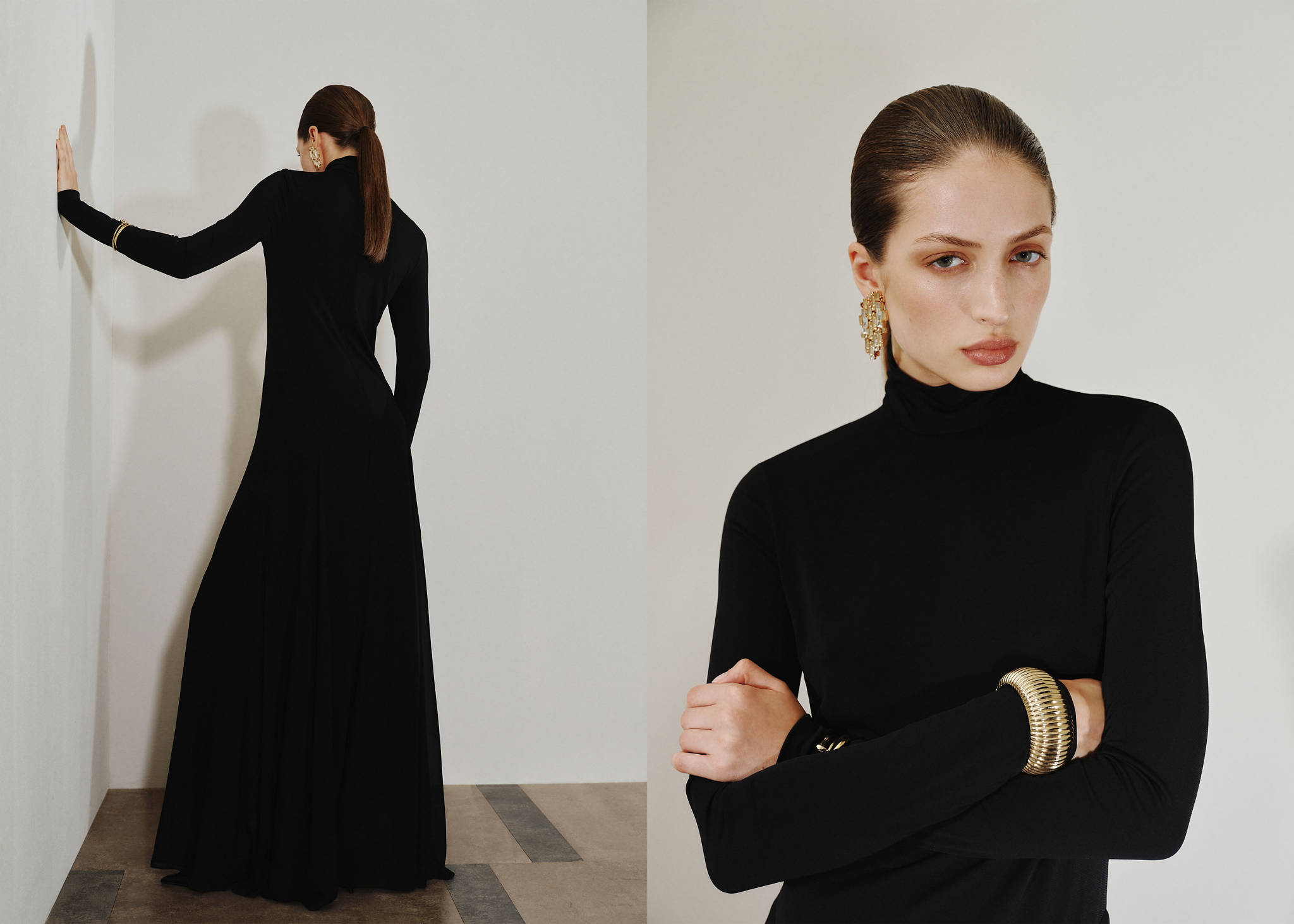 A-line turtleneck dress - Panoramic plane