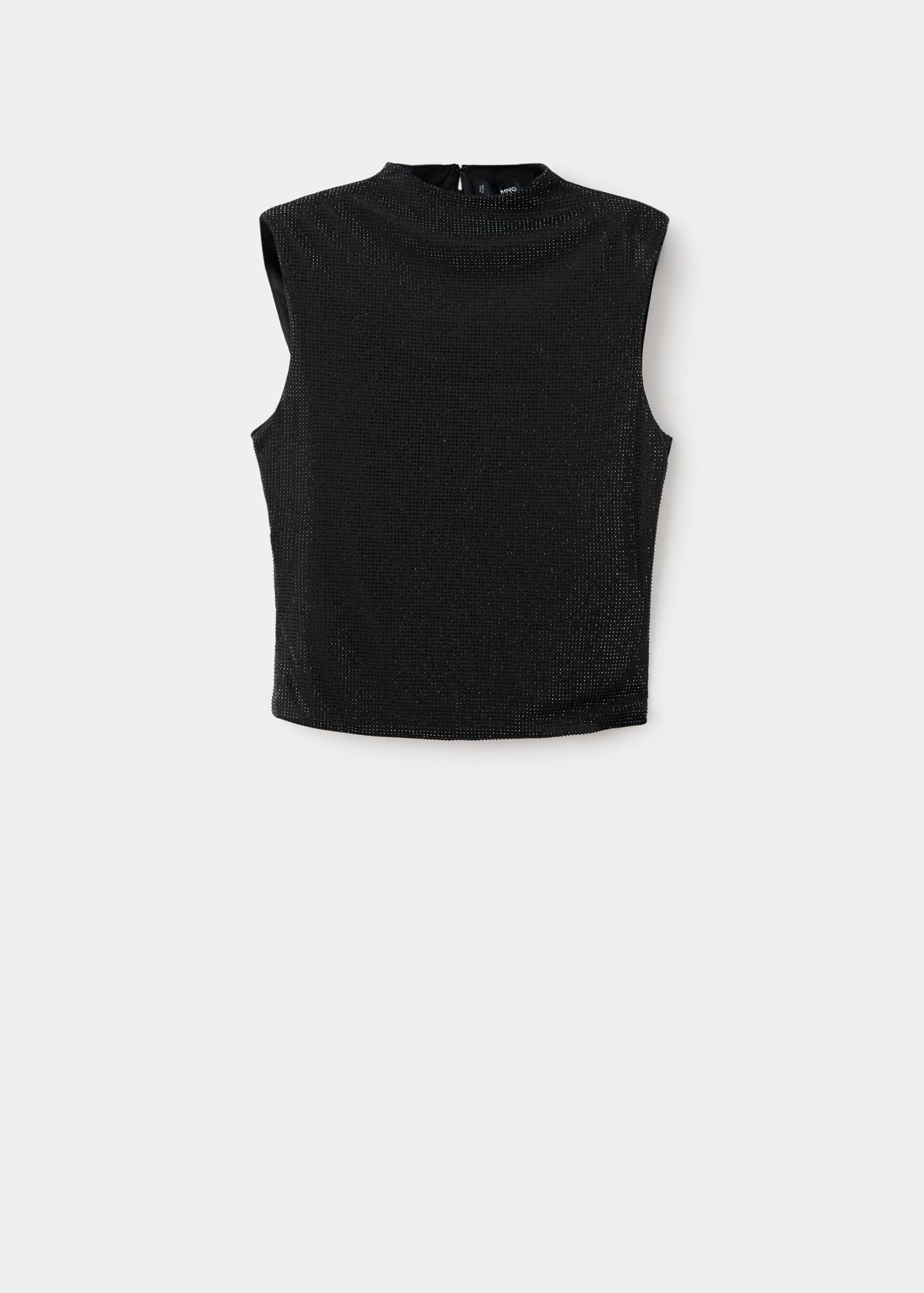Perkins-neck top with rhinestones - Article without model