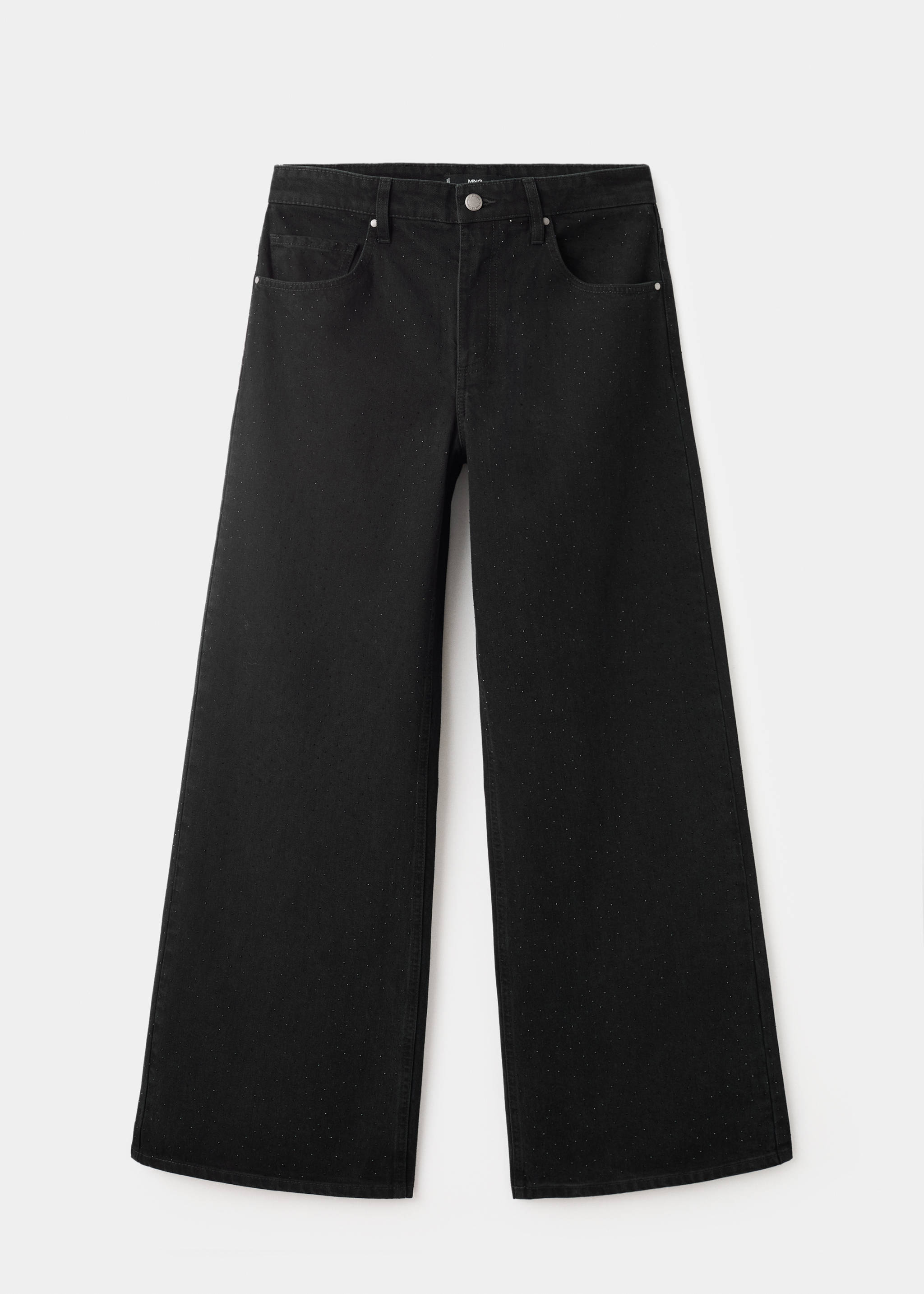 Джинсы wide leg со стразами - Изделие без модели