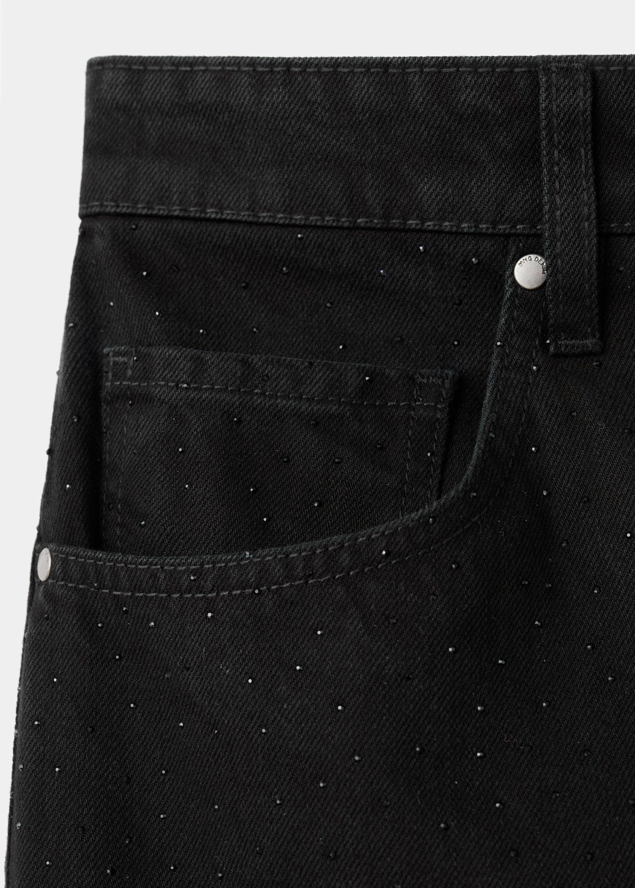 Джинсы wide leg со стразами - Деталь изделия 8