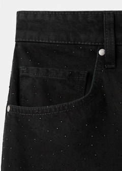 Wide leg jeans with rhinestones — Black denim 16