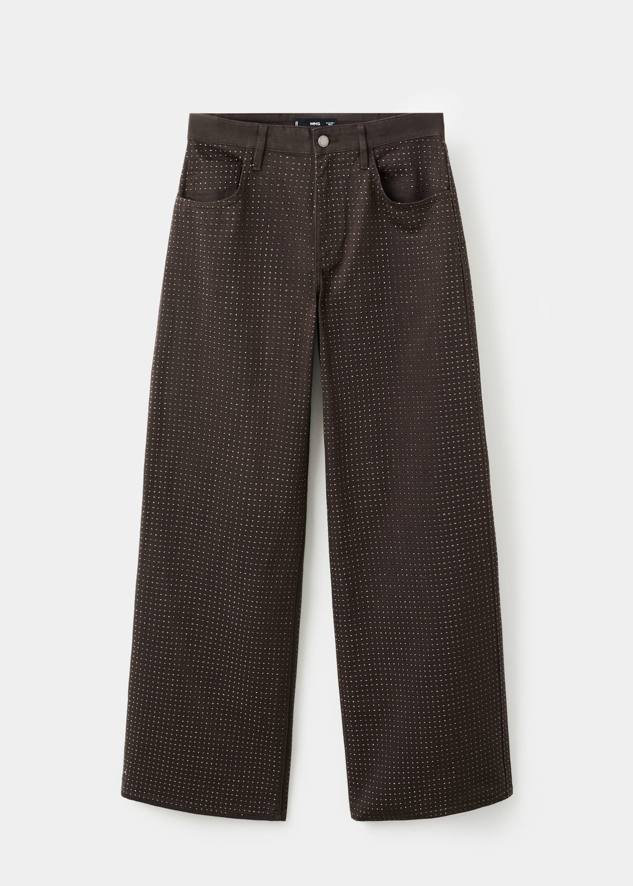 Джинсы wide leg со стразами - Изделие без модели