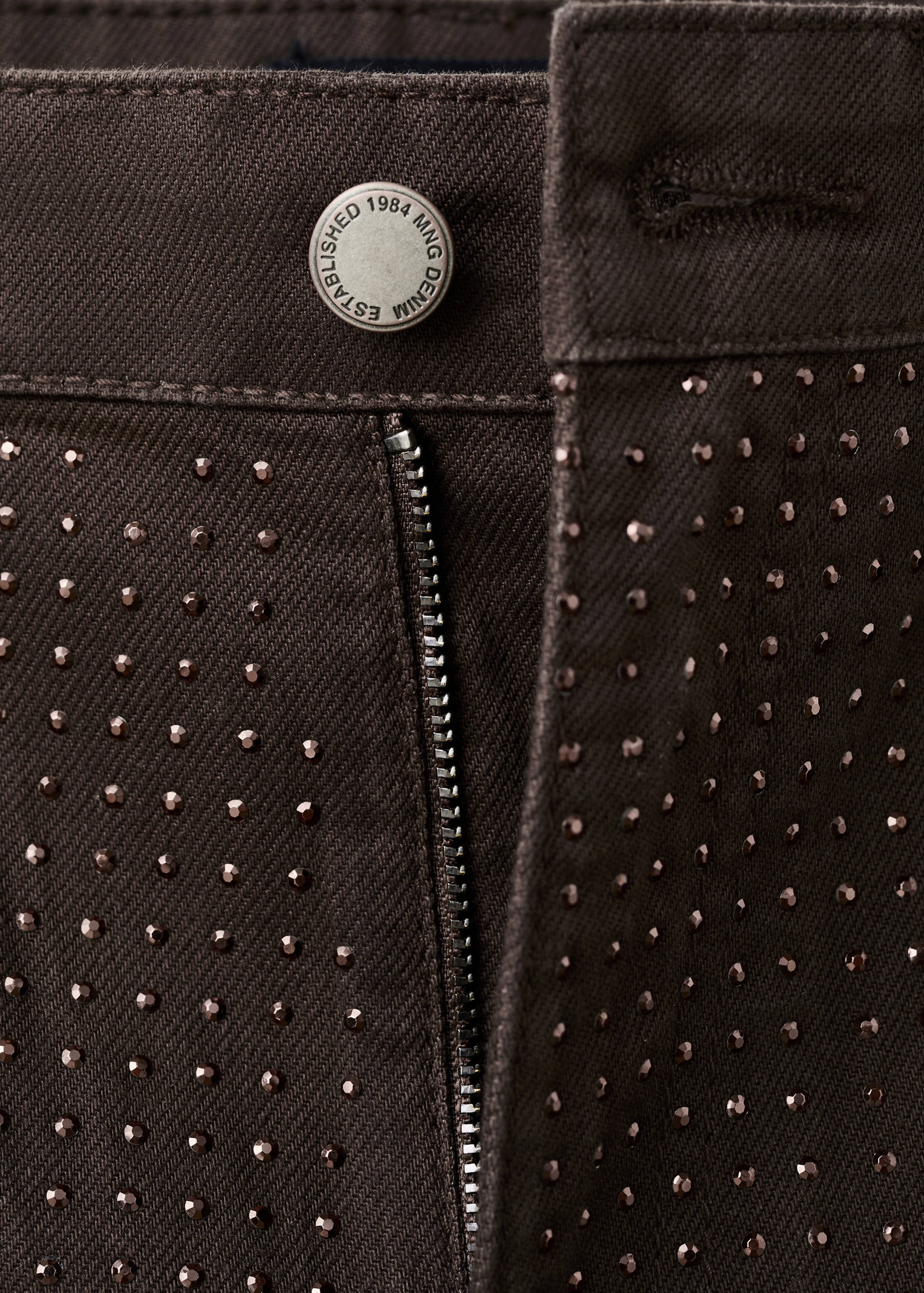 Джинсы wide leg со стразами - Деталь изделия 8