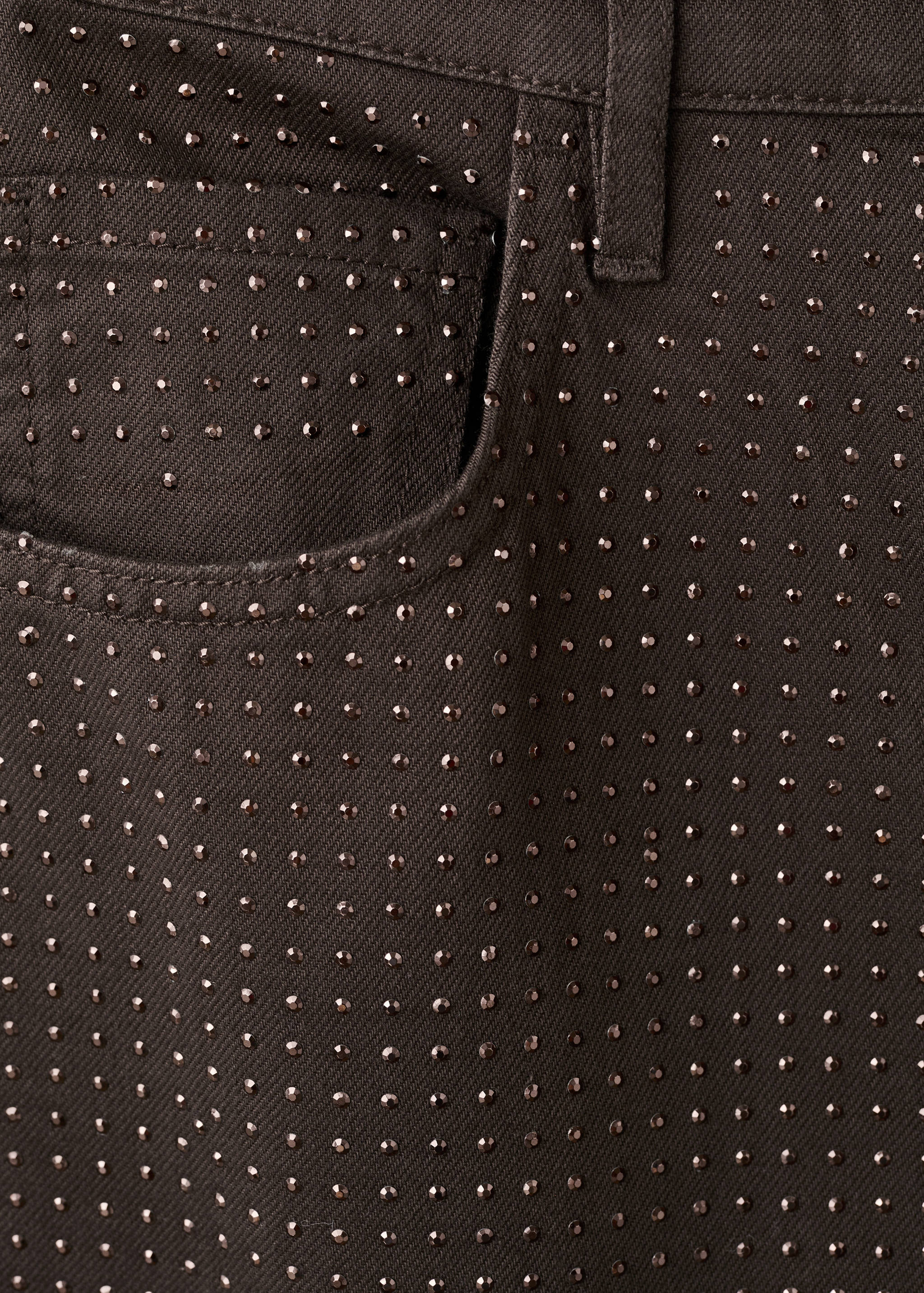 Джинсы wide leg со стразами - Деталь изделия 0