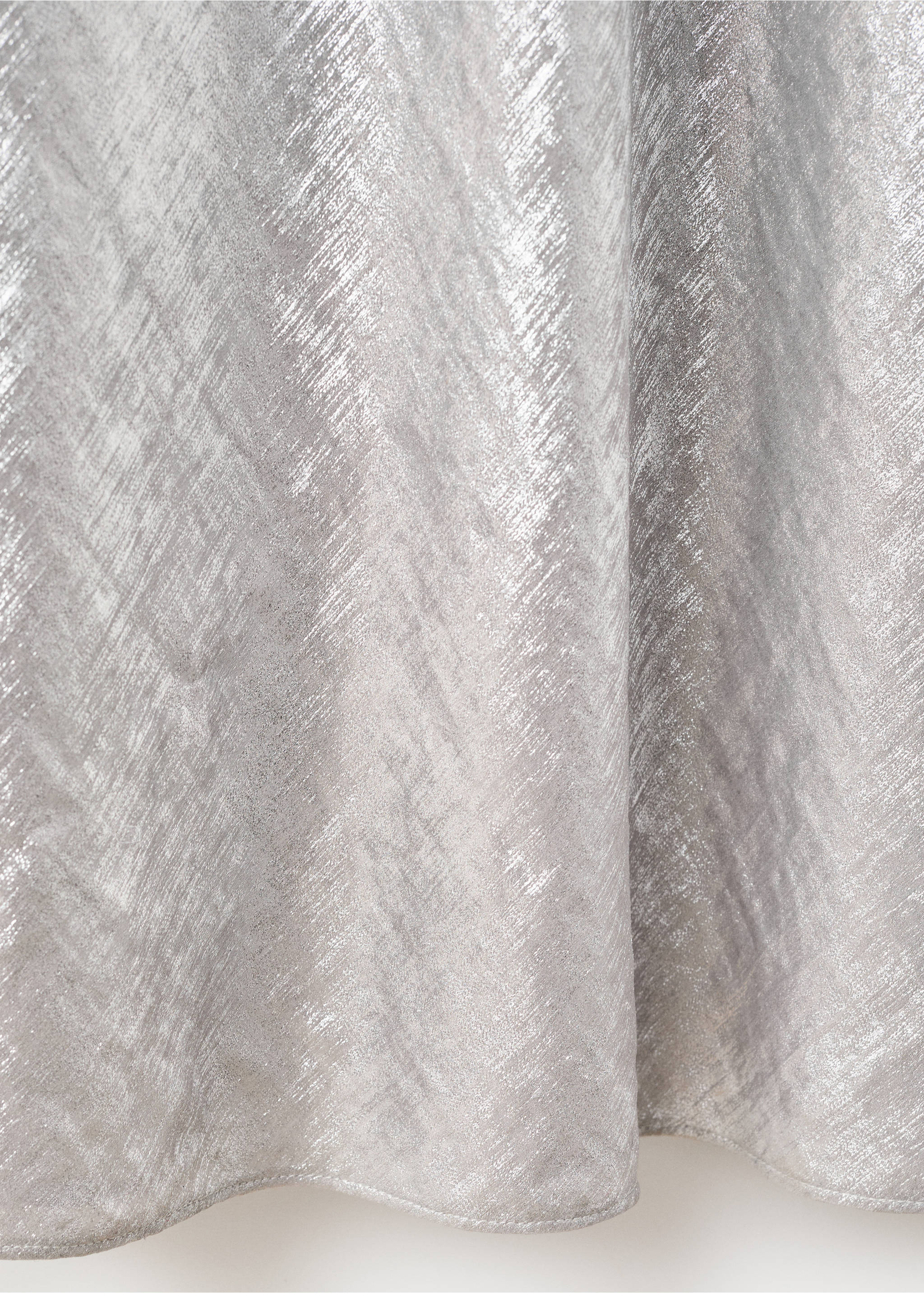 Metallic open-back dress - Details of the article 8, Silver. Ref: 17029118-00.