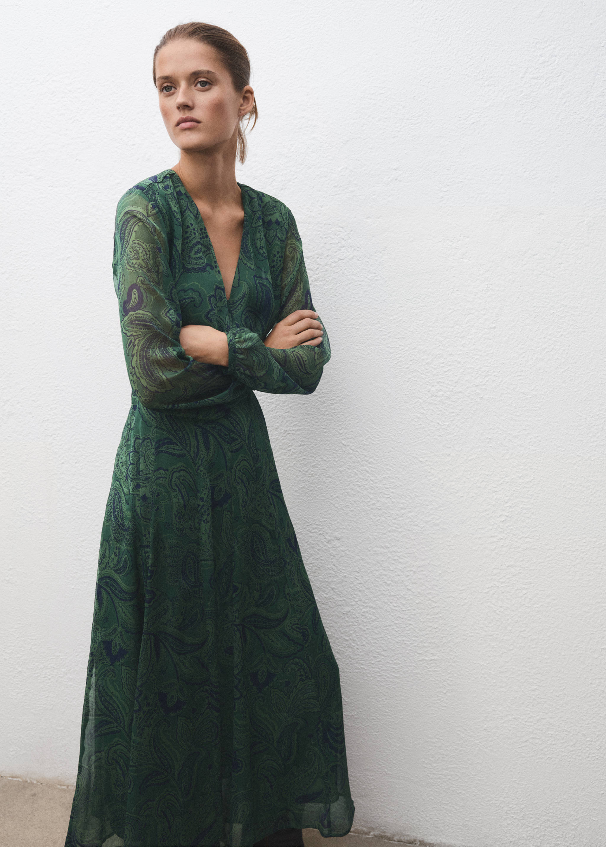 Belt printed dress - Medium plane