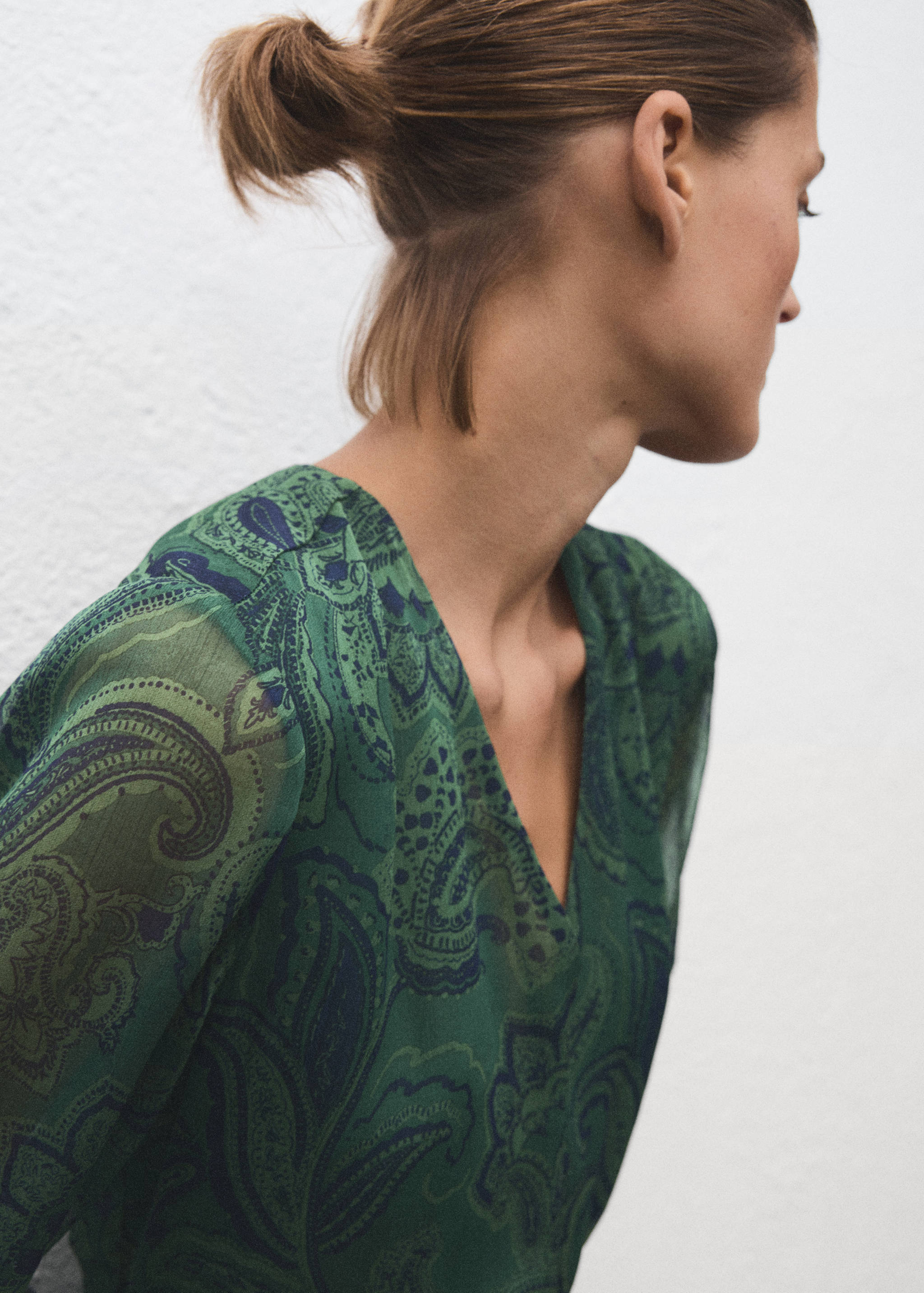 Belt printed dress - Details of the article 1