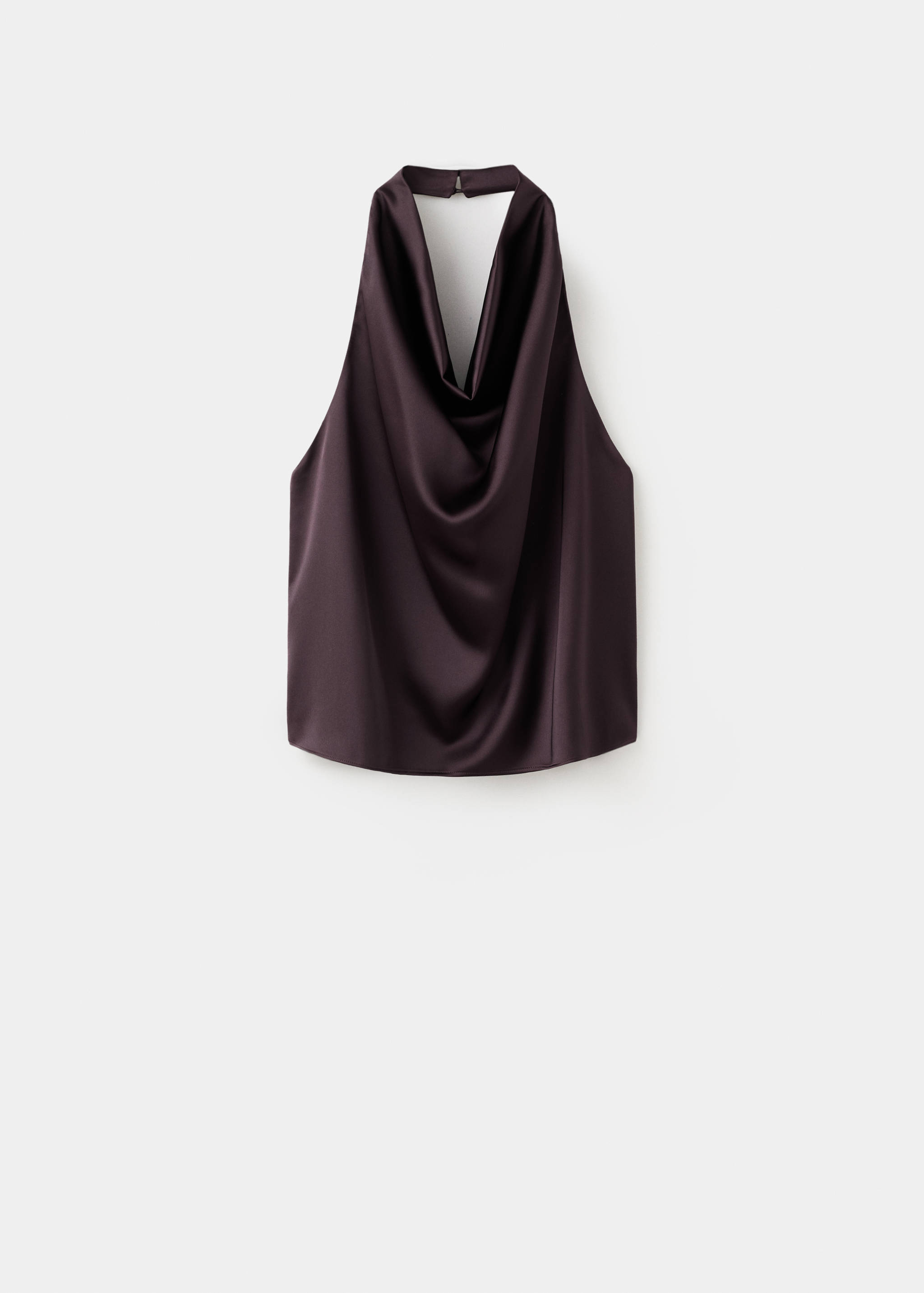 Draped neck satin top - Article without model