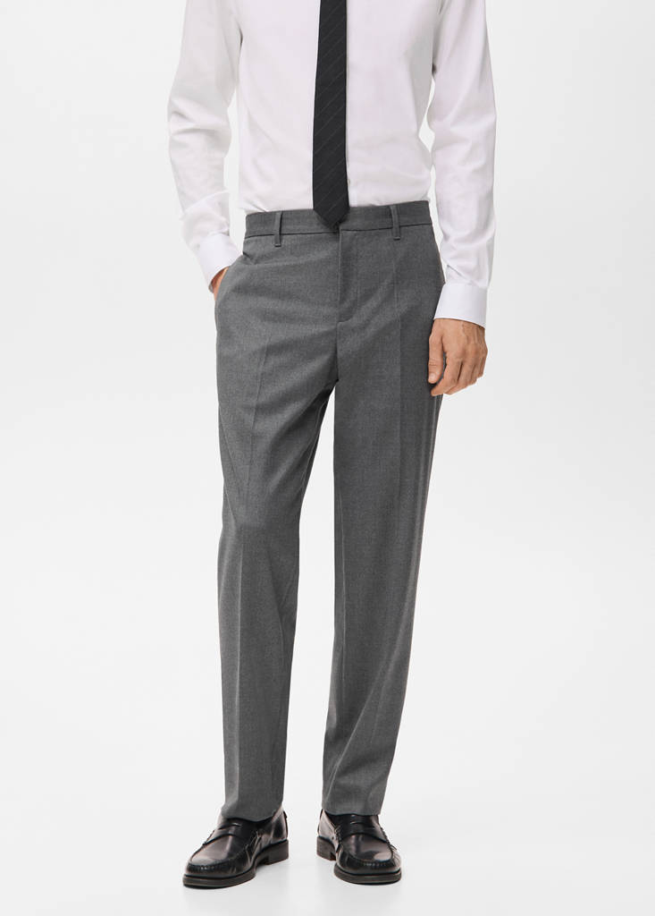Flowy straight-fit trousers — Grey