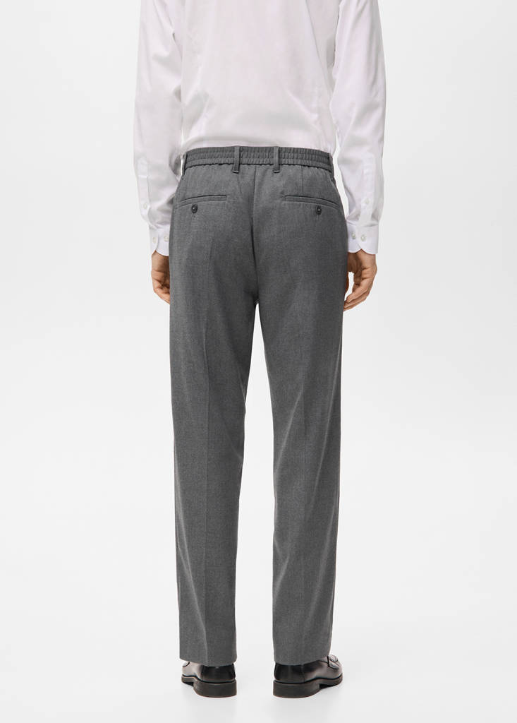 Flowy straight-fit trousers — Grey
