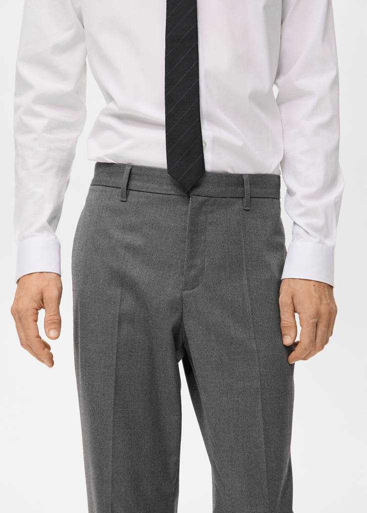 Flowy straight-fit trousers — Grey