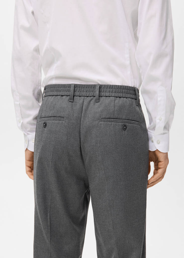 Flowy straight-fit trousers — Grey