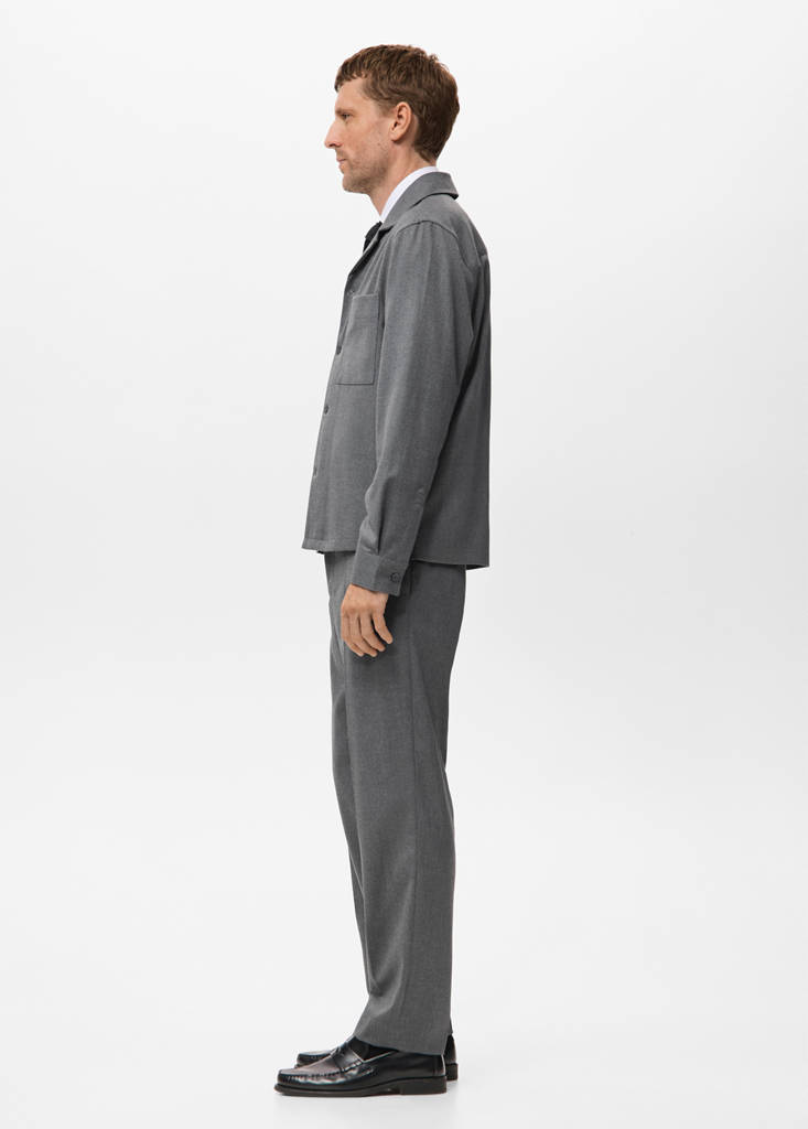 Flowy straight-fit trousers — Grey