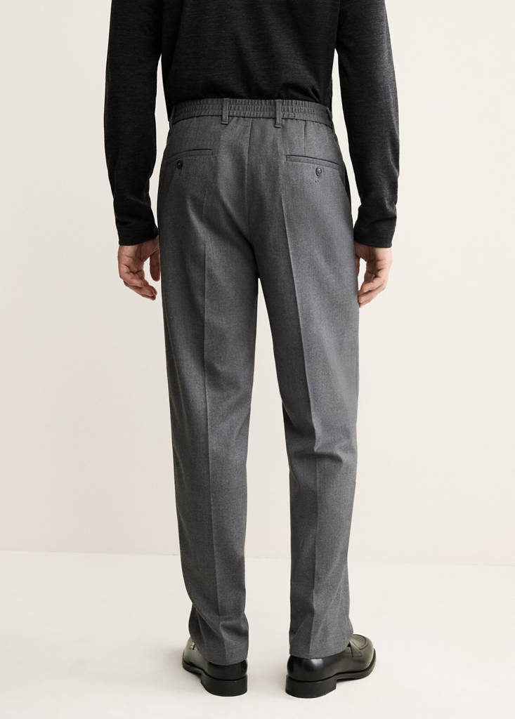 Flowy straight-fit trousers — Grey