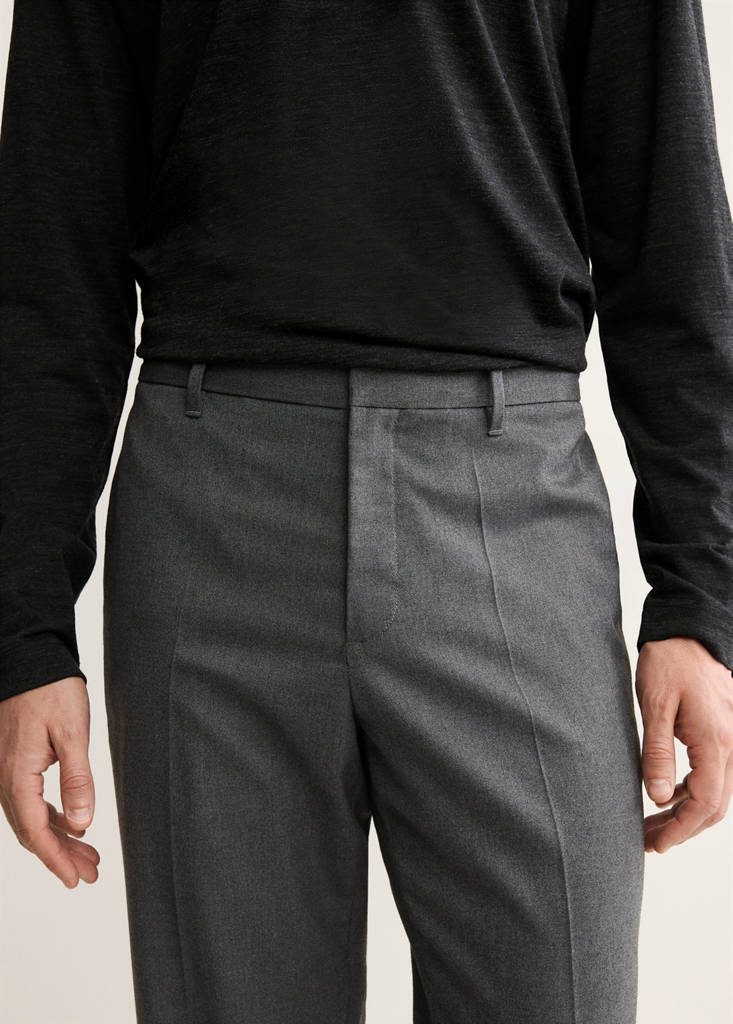 Flowy straight-fit trousers — Grey