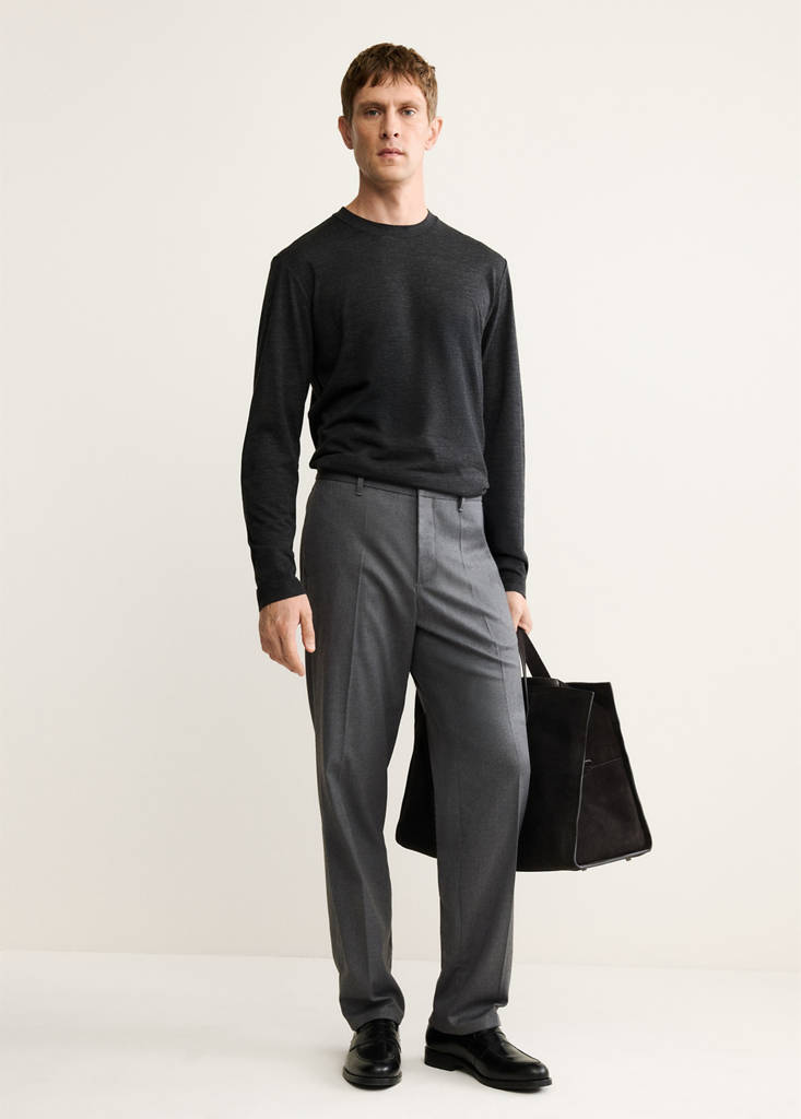 Flowy straight-fit trousers — Grey