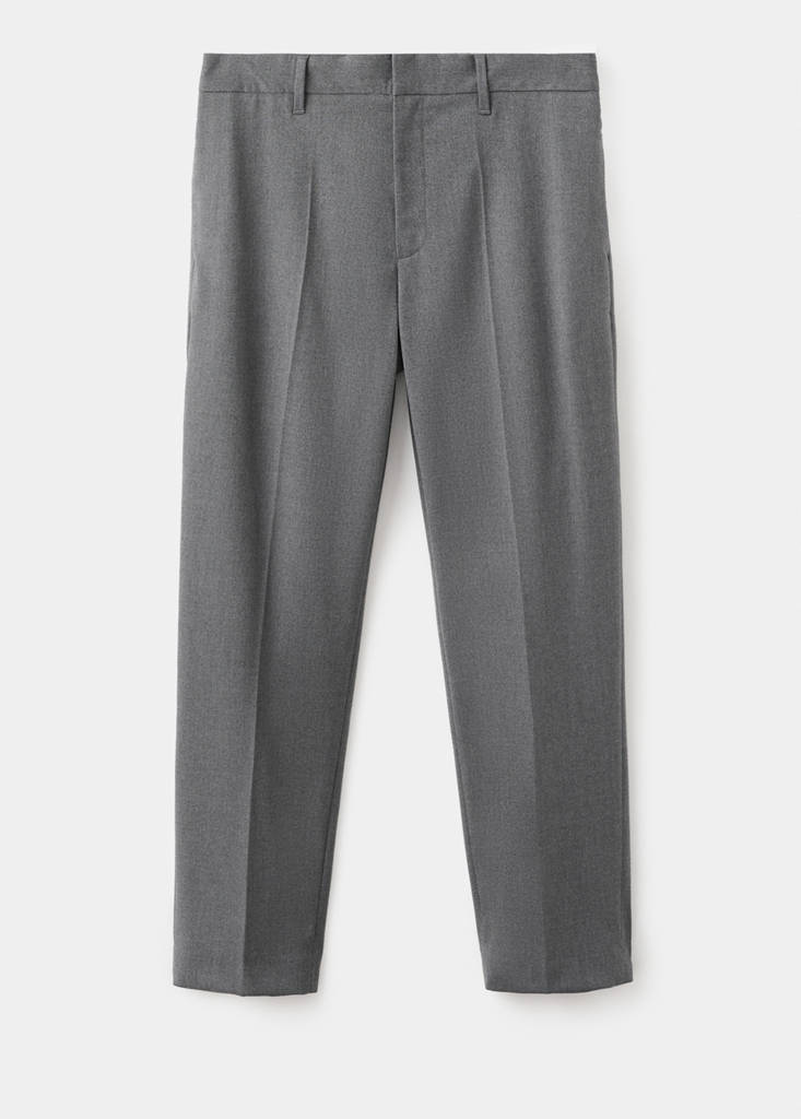 Flowy straight-fit trousers — Grey