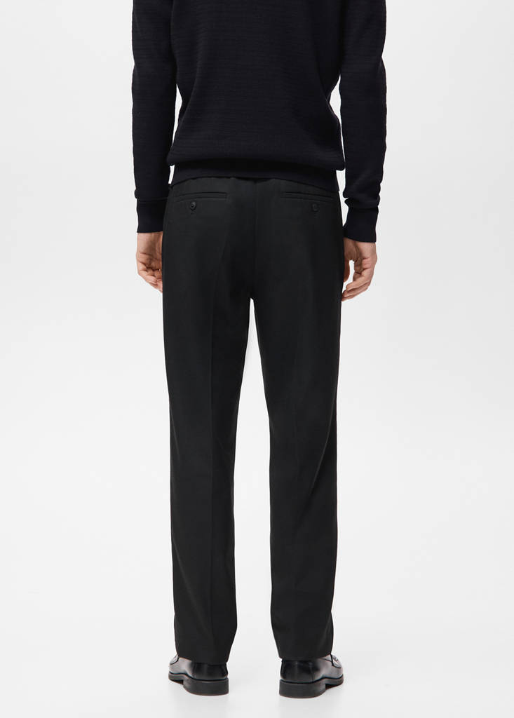 Flowy straight-fit trousers — Black