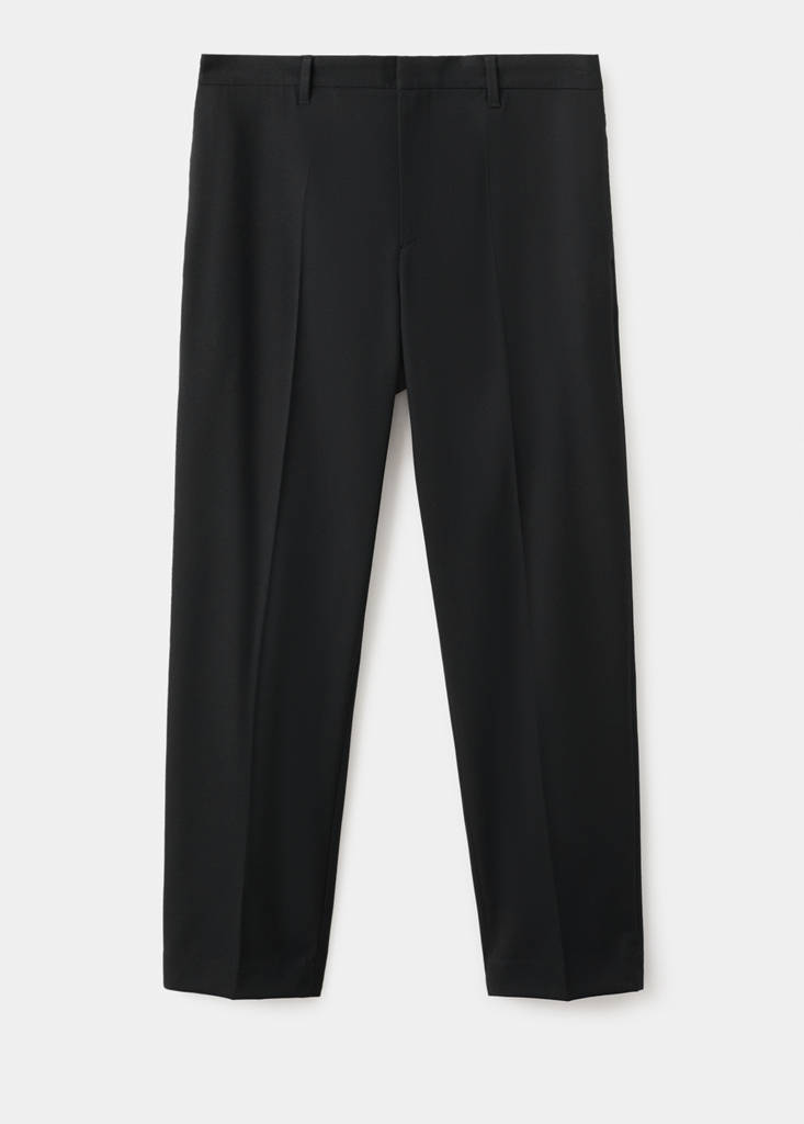Flowy straight-fit trousers — Black